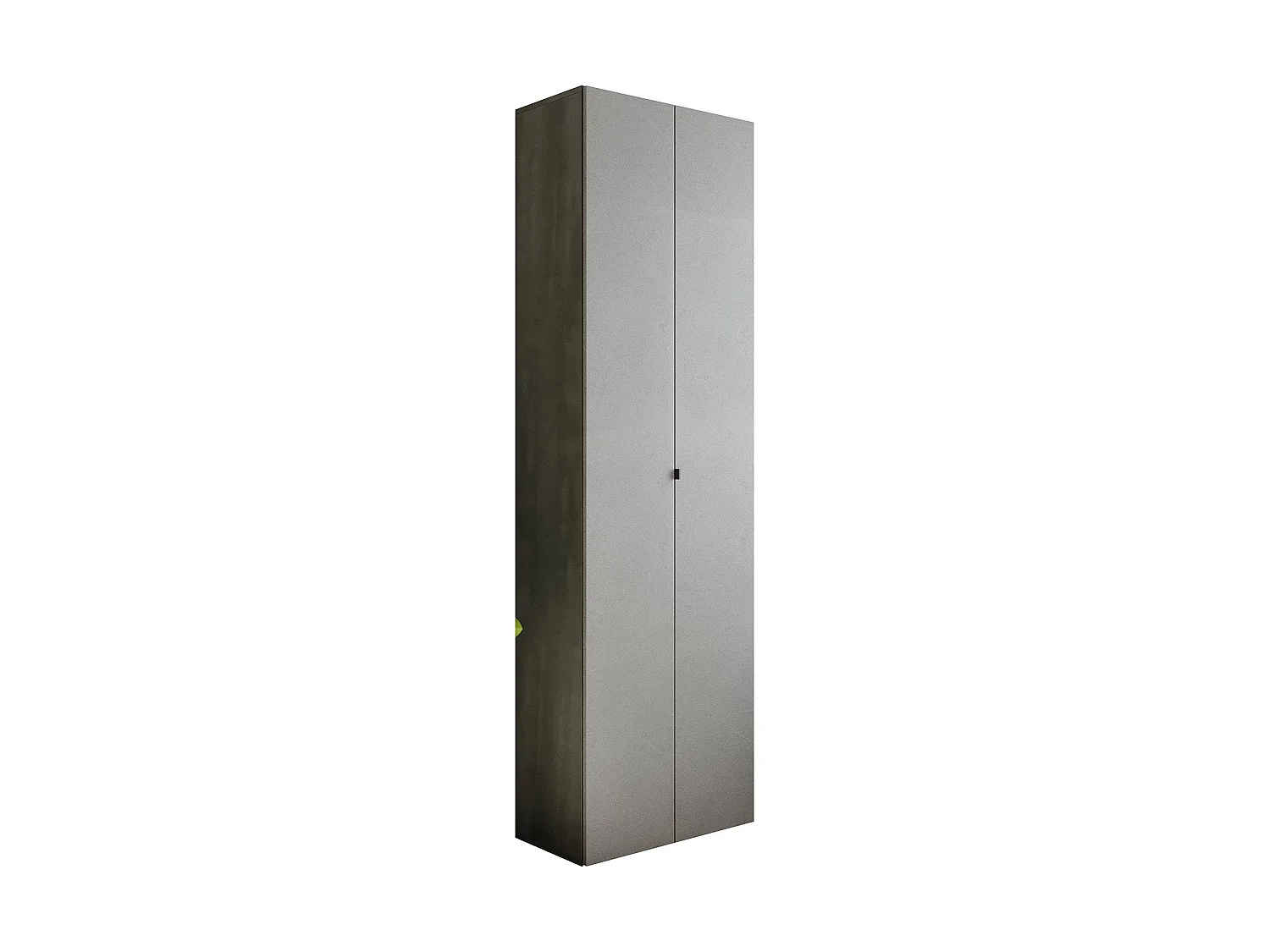 Armadio Multiuso 2 Ante Ruggiero, 10 Ripiani Made in Italy, 63x212h cm Grigio Cemento, Apertura Maniglia, 2 Ante
