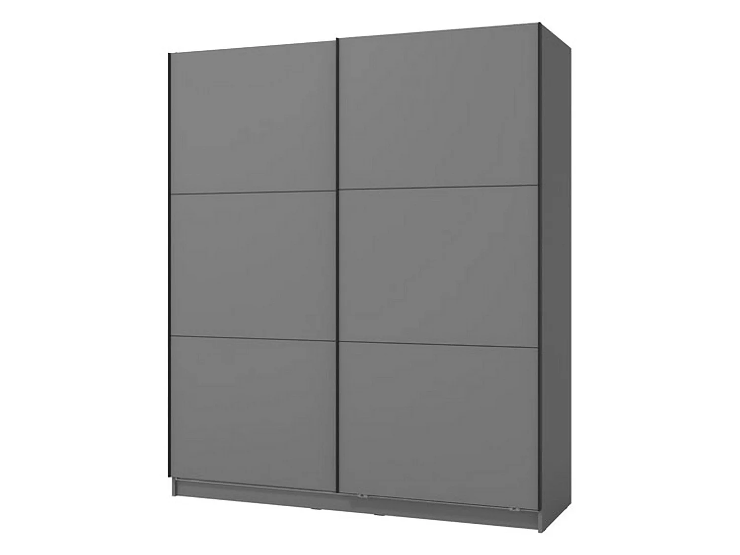 Guardaroba Grande Cerchio, 5 Ripiani, 179x210h cm Nero Antracite, Armadio Camera da Letto, Appendiabiti, 2 Ante