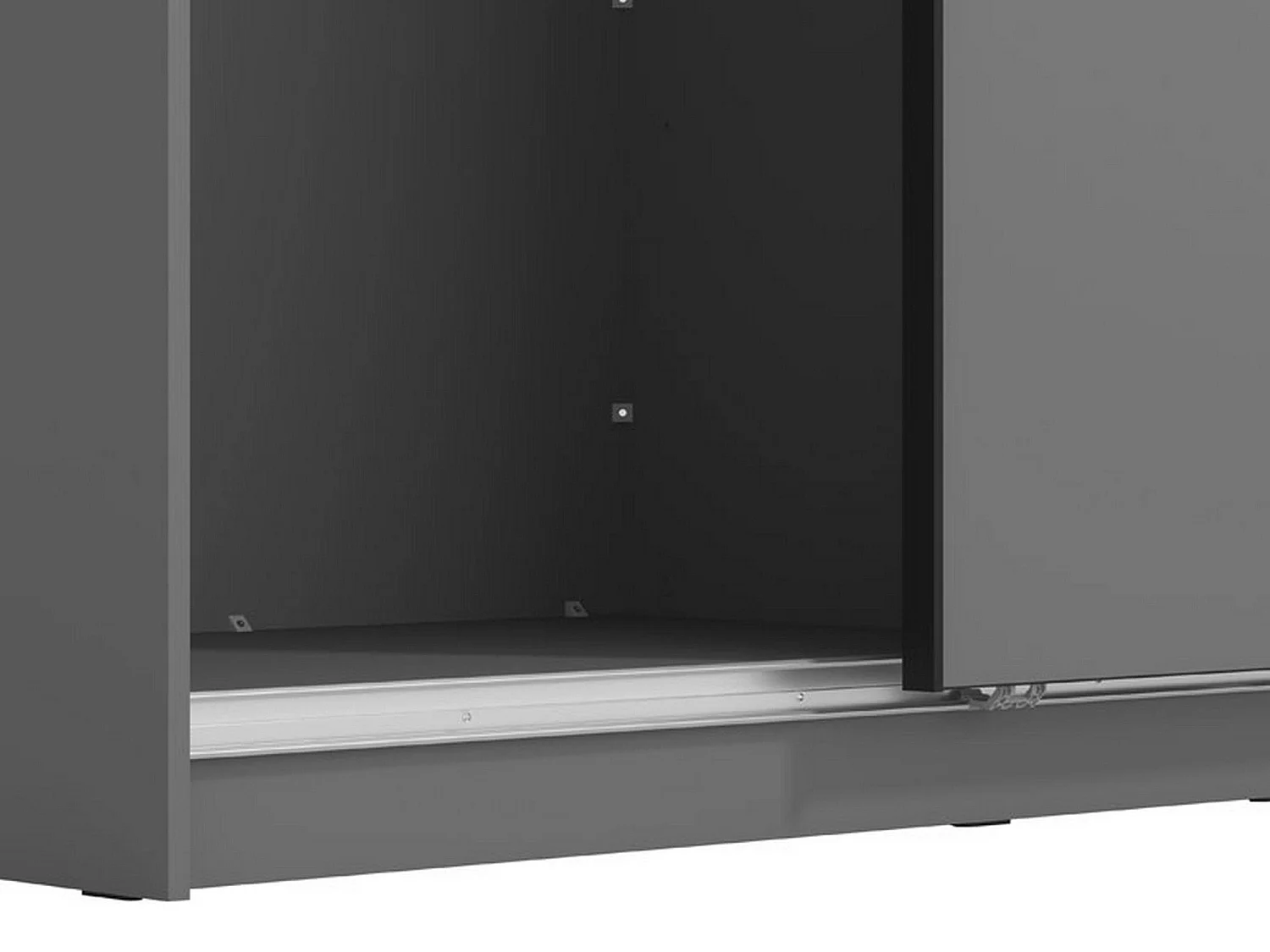 Guardaroba Grande Cerchio, 5 Ripiani, 179x210h cm Nero Antracite, Armadio Camera da Letto, Appendiabiti, 2 Ante