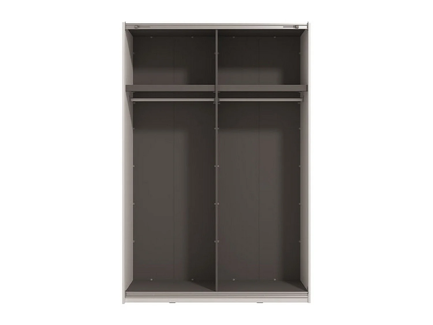 Großer Kleiderschrank Pasturo, Garderobe, 146x218h cm Mattweiß, Schlafzimmer, 2 Regale, Schiebetüren