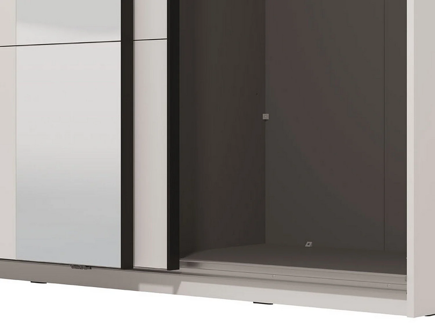 Großer Kleiderschrank Pasturo, Garderobe, 146x218h cm Mattweiß, Schlafzimmer, 2 Regale, Schiebetüren