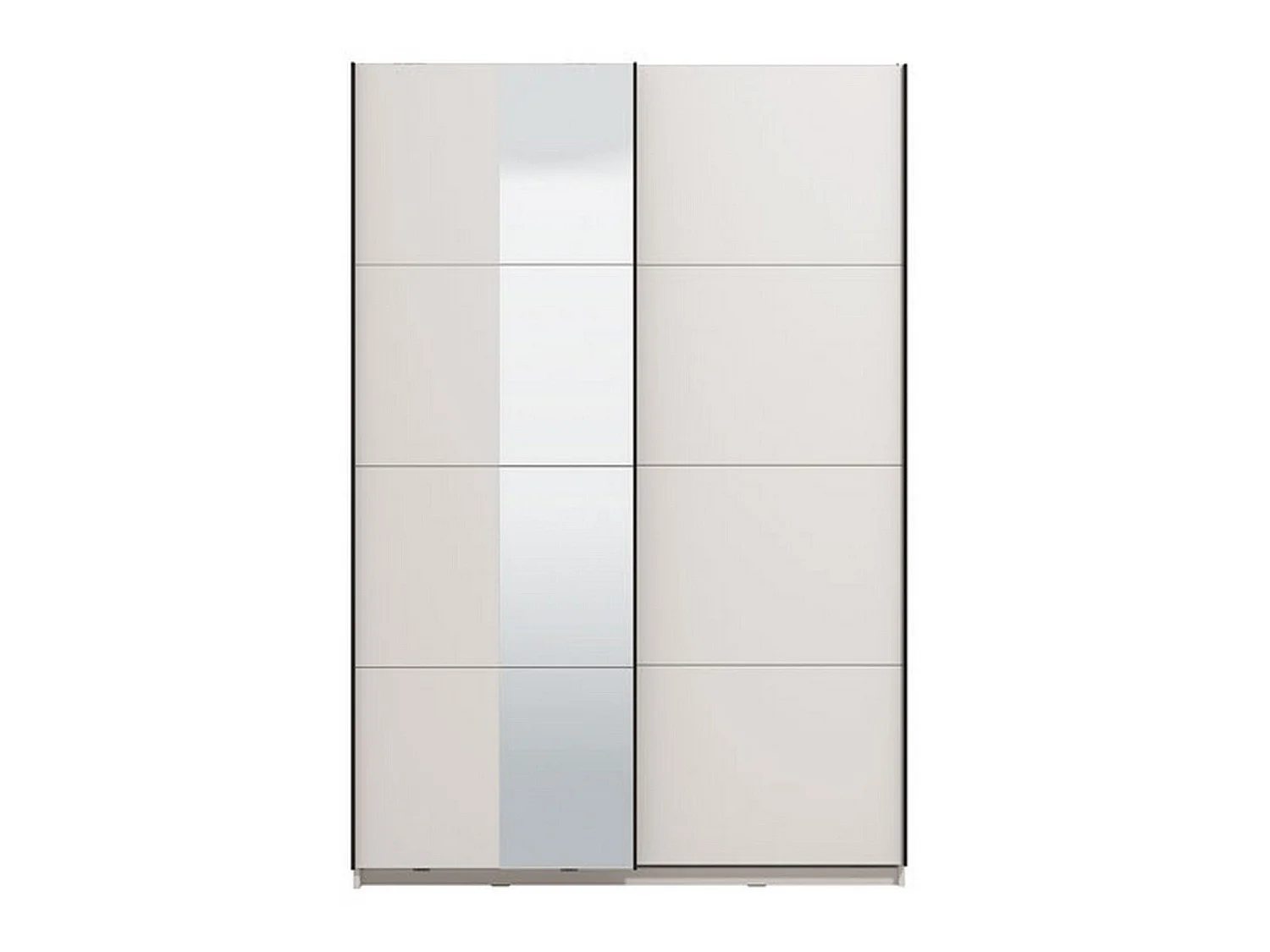 Großer Kleiderschrank Pasturo, Garderobe, 146x218h cm Mattweiß, Schlafzimmer, 2 Regale, Schiebetüren