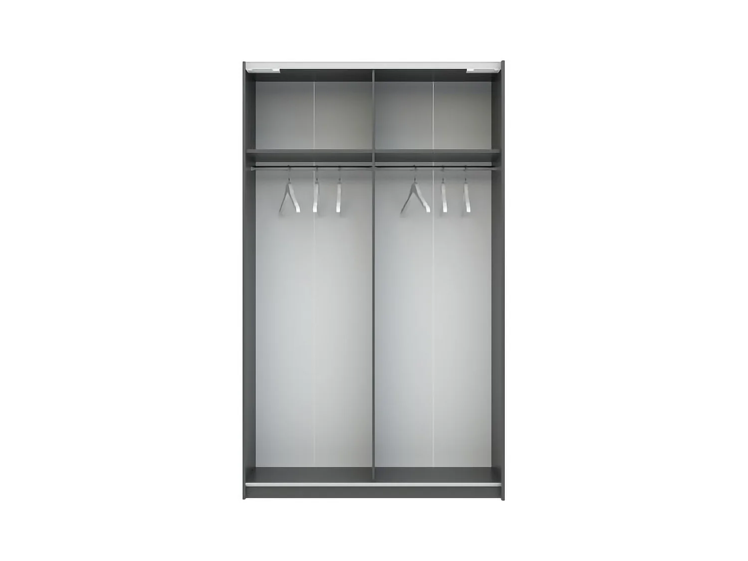 Guardaroba 2 Ante Maba, 2 Ripiani, 120x204h cm Nero Antracite, Armadio Camera da Letto, Appendiabiti, 2 Ante