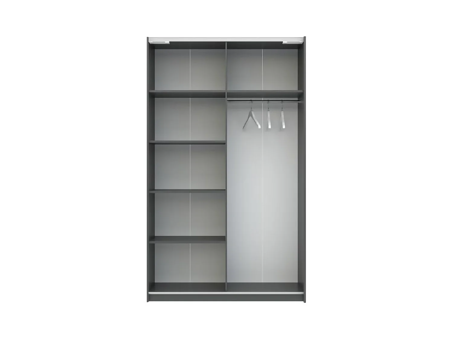 Guardaroba 2 Ante Maba, 2 Ripiani, 120x204h cm Nero Antracite, Armadio Camera da Letto, Appendiabiti, 2 Ante