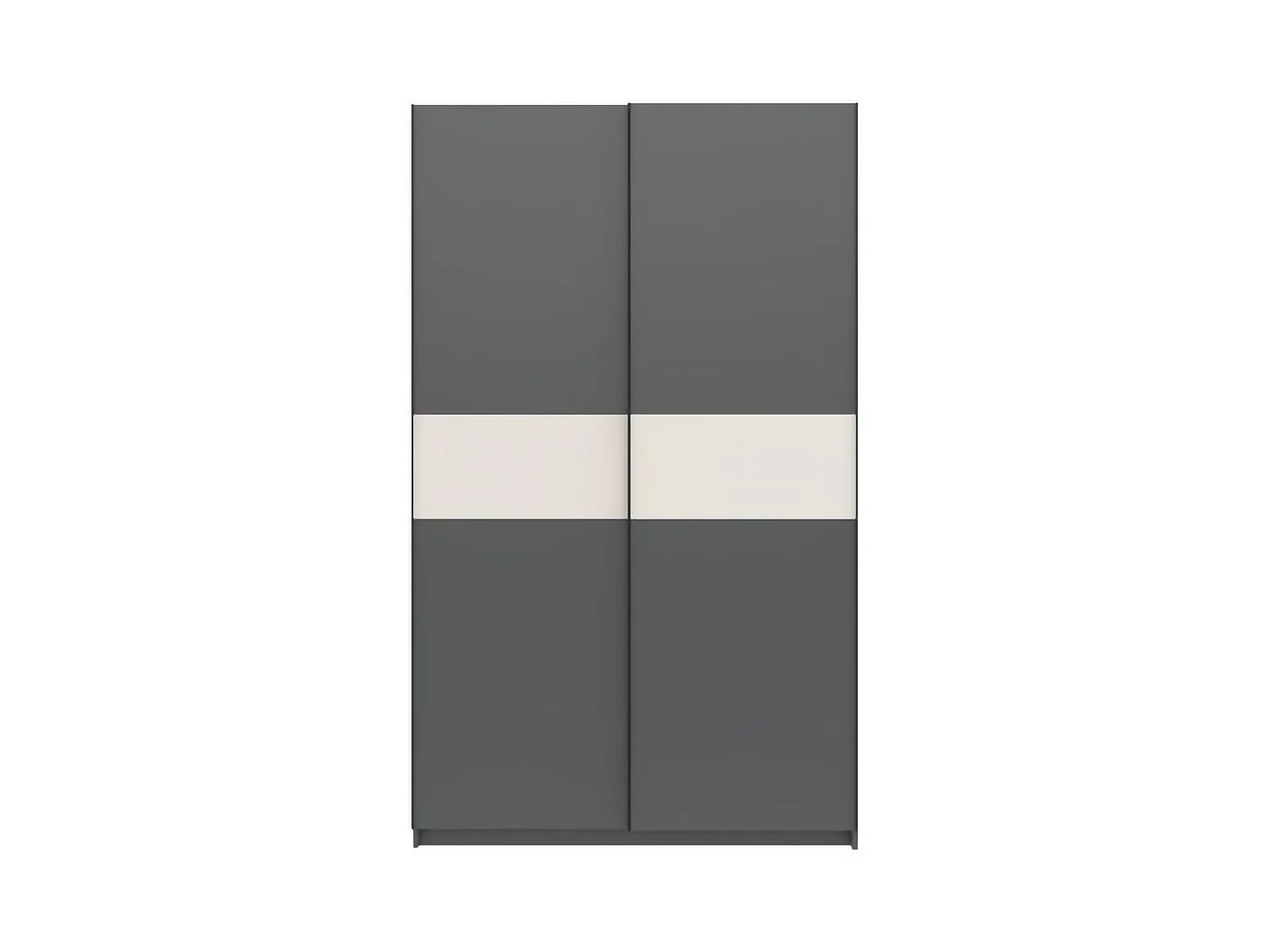Guardaroba 2 Ante Maba, 2 Ripiani, 120x204h cm Nero Antracite, Armadio Camera da Letto, Appendiabiti, 2 Ante