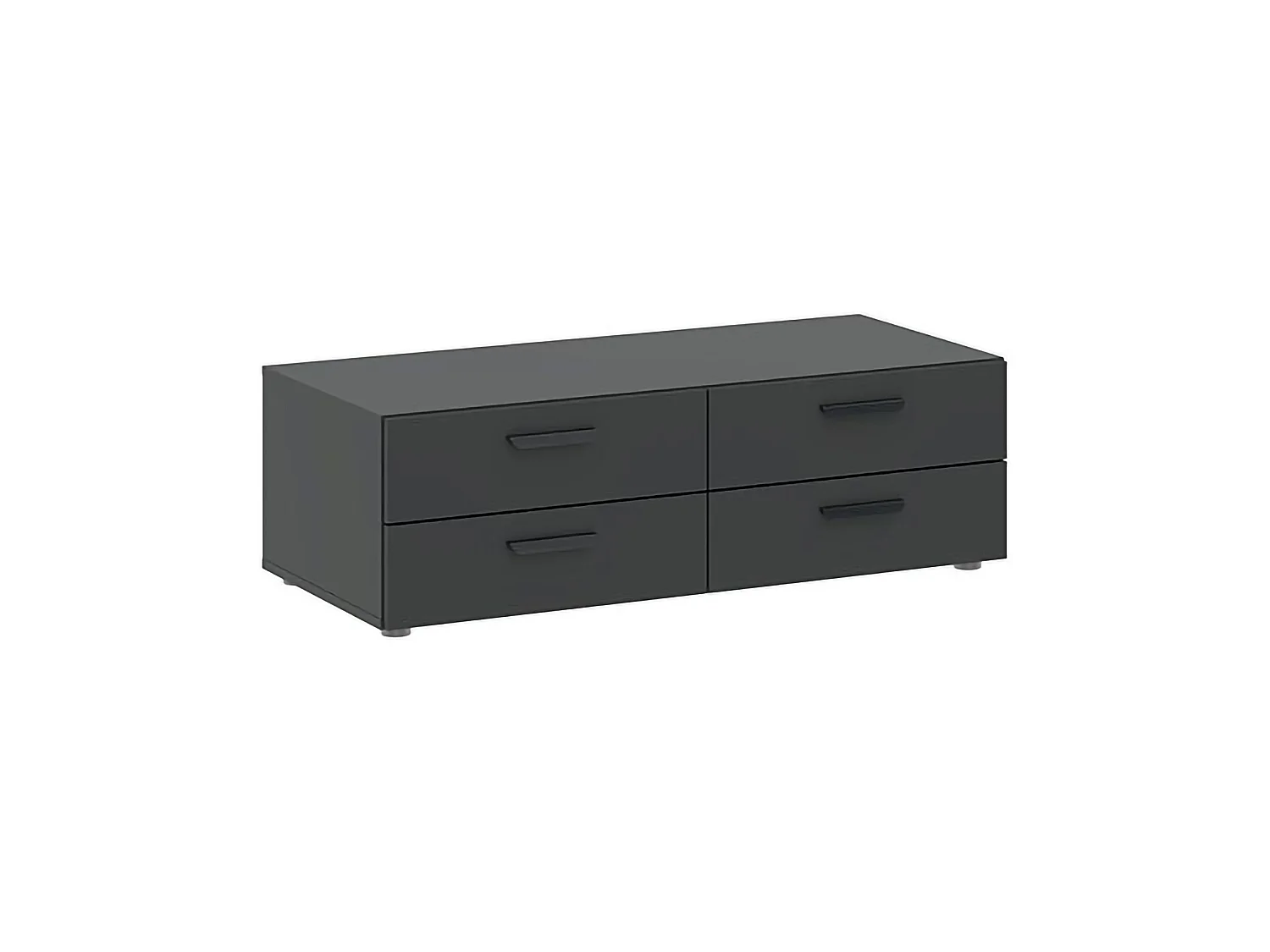 Armoire 3 Portes Randazzo, Portemanteau, 111x52 cm Noir Anthracite, Armoire Chambre, 4 Tiroirs, 4 Étagères