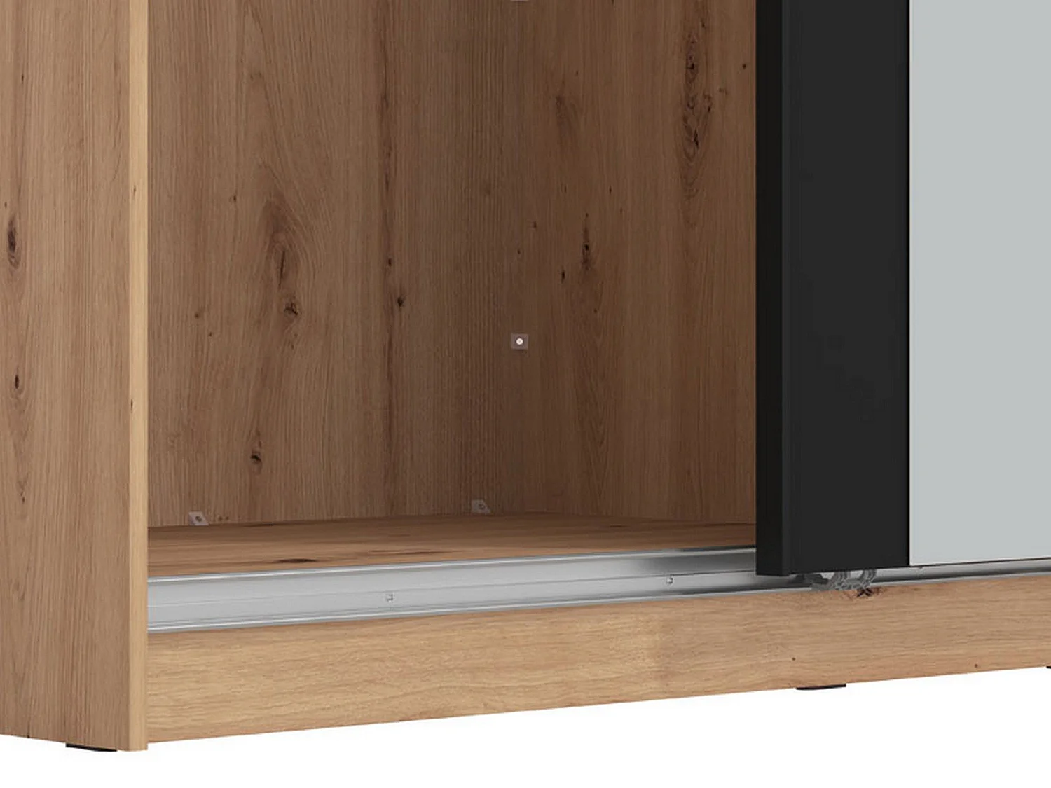 Grande Armoire Gandino, Portemanteau, 217x210h cm Chêne Brun Nœuds, Chambre, 8 Étagères, Portes Coulissantes