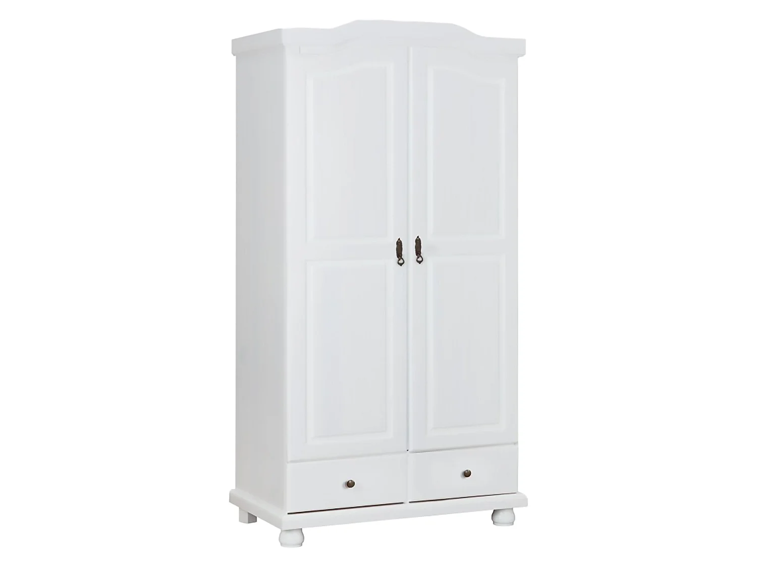 Garde-robe 2 portes\ Dclar, penderie, 56x200h cm blanc