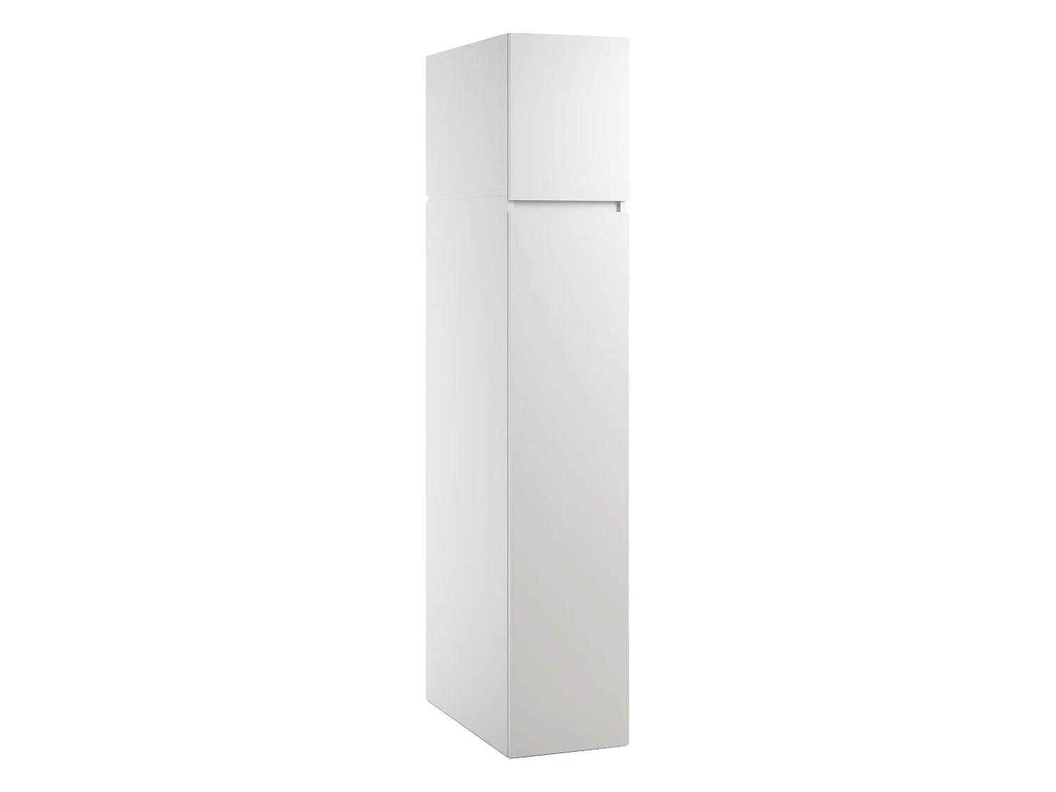 Armoire Polyvalente 2 Portes Gilroy, 3 Étagères Made in Italy, 35x195h cm Blanc, 2 Portes, Idéal pour Buanderie