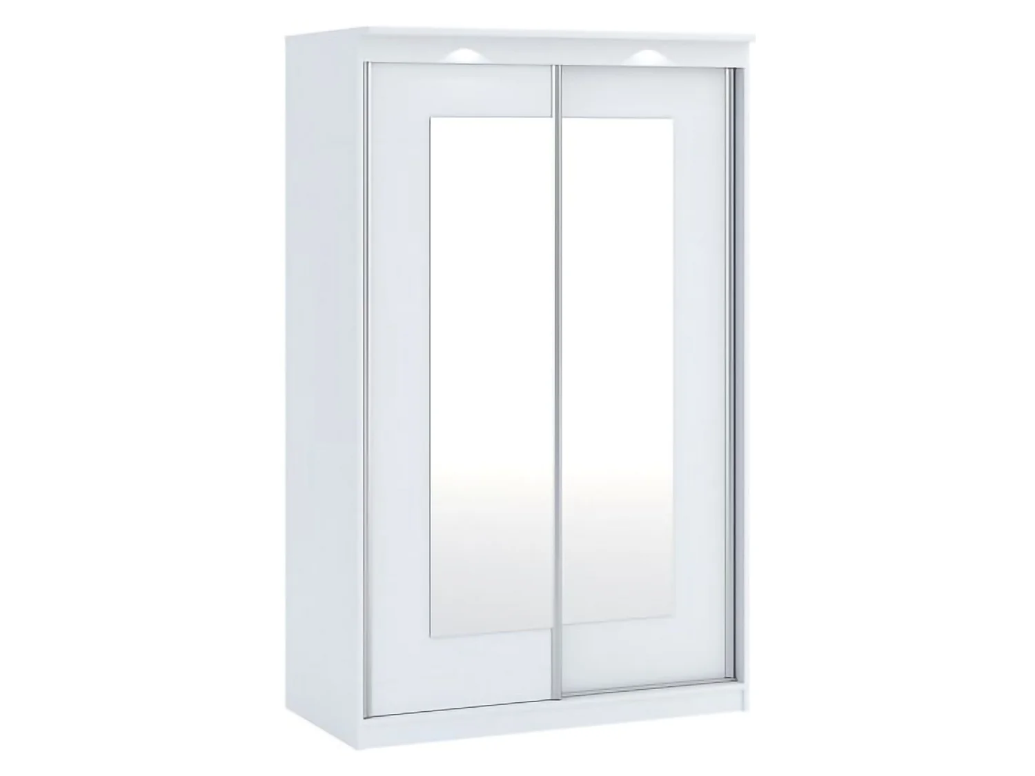 Guardaroba 2 Ante Lesela, 2 Ripiani, 120x195h cm Bianco, Armadio Camera da Letto, Appendiabiti, 2 Ante