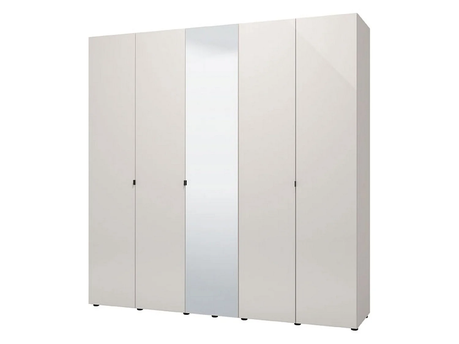 Großer Schrank Quarrata, Kleiderständer, 224x227h cm Cremeweiß, Schlafzimmer Schrank, 8 Regale, 12 Fächer