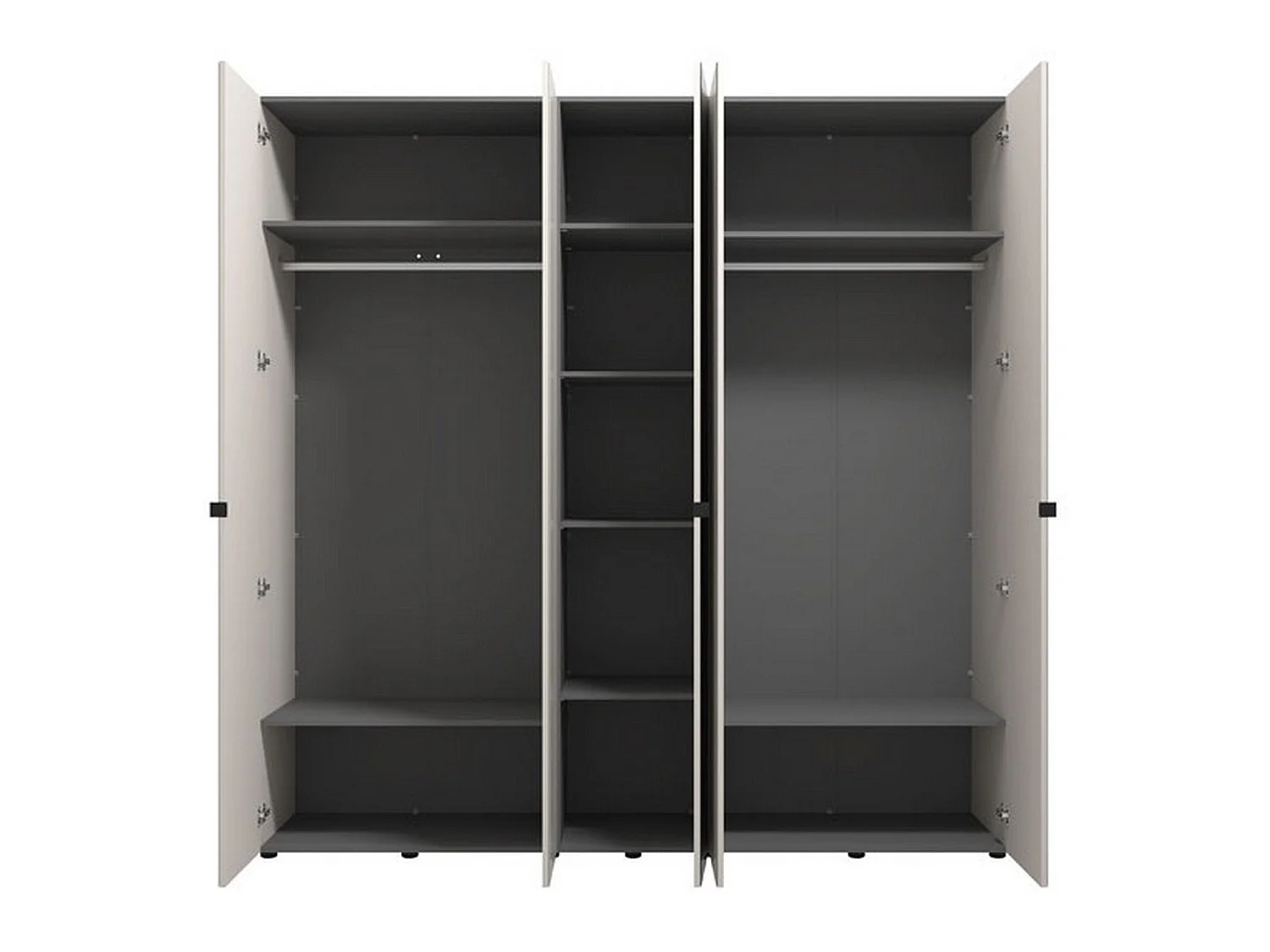 Großer Schrank Quarrata, Kleiderständer, 224x227h cm Cremeweiß, Schlafzimmer Schrank, 8 Regale, 12 Fächer