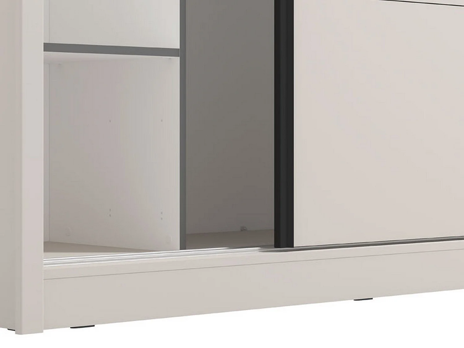 Großer Kleiderschrank Pedavena, Garderobe, 251x216h cm Weiß Beige, Schlafzimmer-Schrank, 8 Böden, 12 Fächer