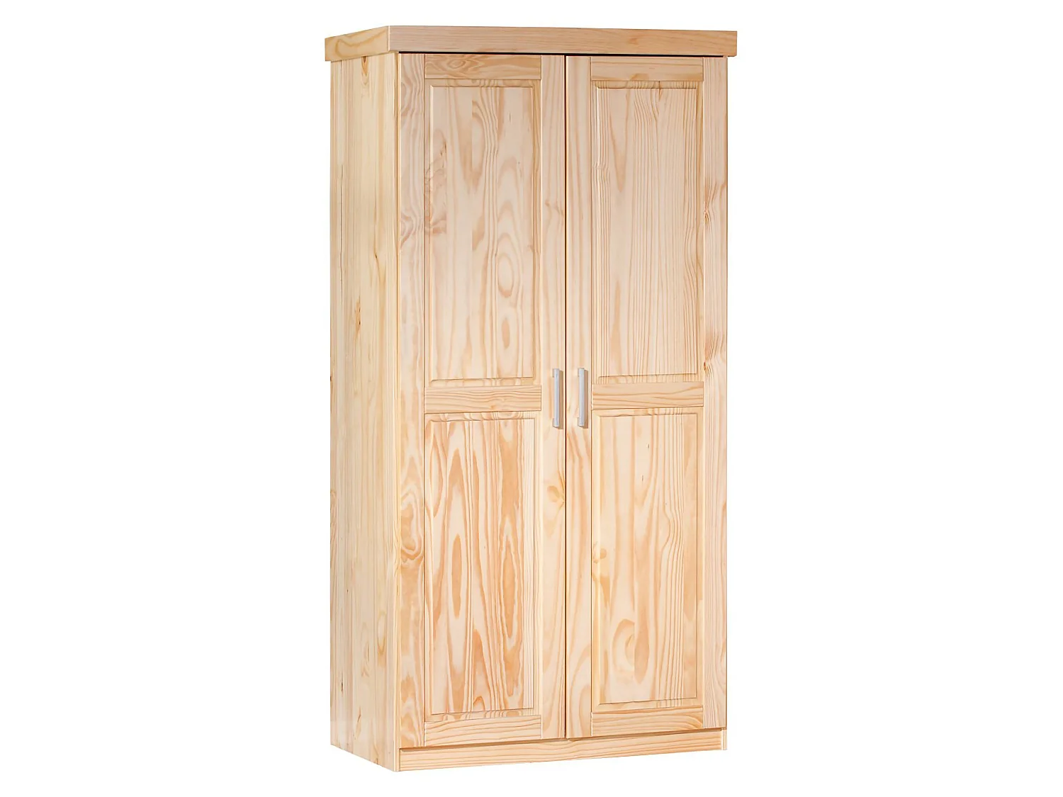 Kledingkast Terzorio met 2 deuren, kledingstang, 95x190h cm, bruin eiken, slaapkamerkast, 1 legplank, 2 deuren