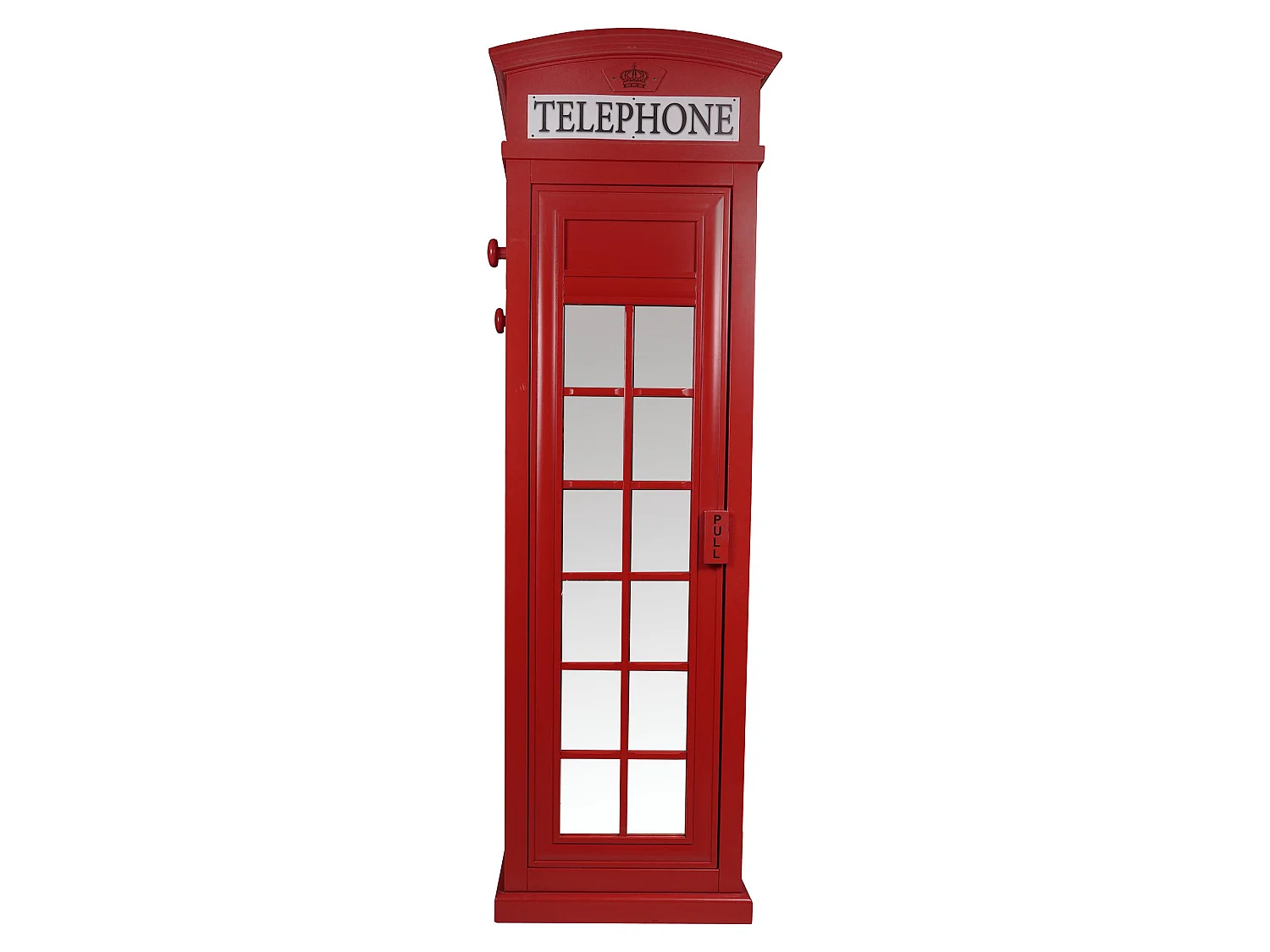 Armadio Multiuso 1 Anta Pachino, Appendiabiti, 68x215h cm Rosso, 2 Ripiani, Un'anta