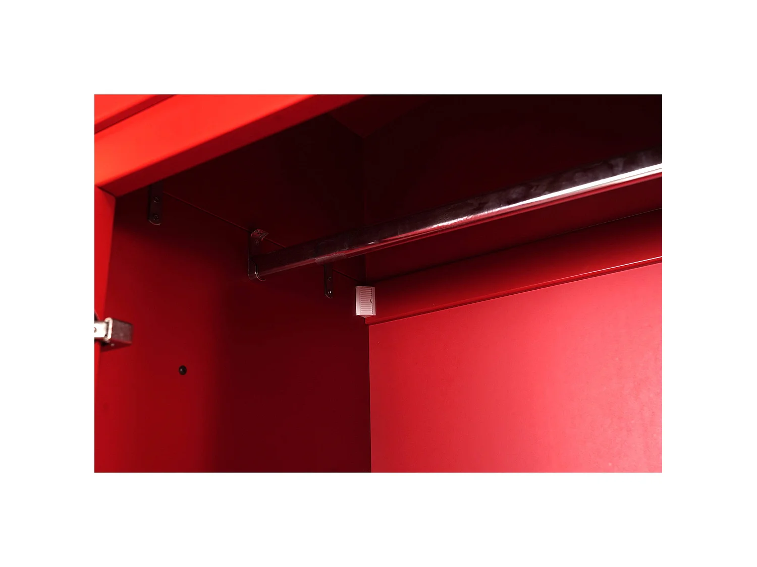 Armadio Multiuso 1 Anta Pachino, Appendiabiti, 68x215h cm Rosso, 2 Ripiani, Un'anta