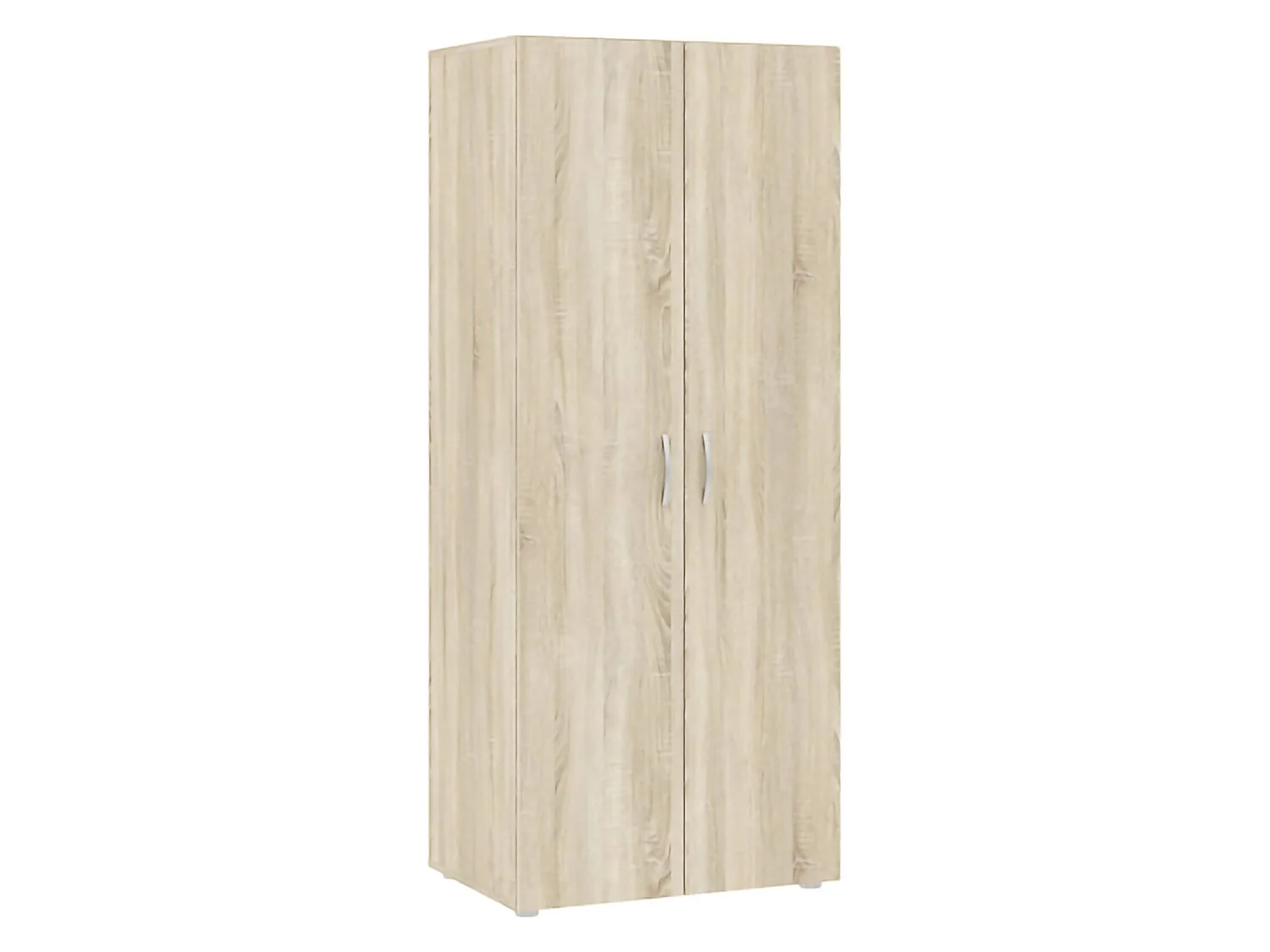 Kledingkast Malvito, 2 deuren, garderobe, 74x179h cm, eikenbruin, slaapkamerkast, 1 legplank