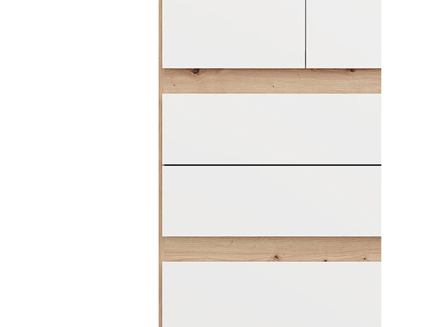 Guardaroba 2 Ante Venas, Appendiabiti, 79x208h cm Bianco Opaco, Armadio Camera da Letto, 3 Cassetti, un Ripiano