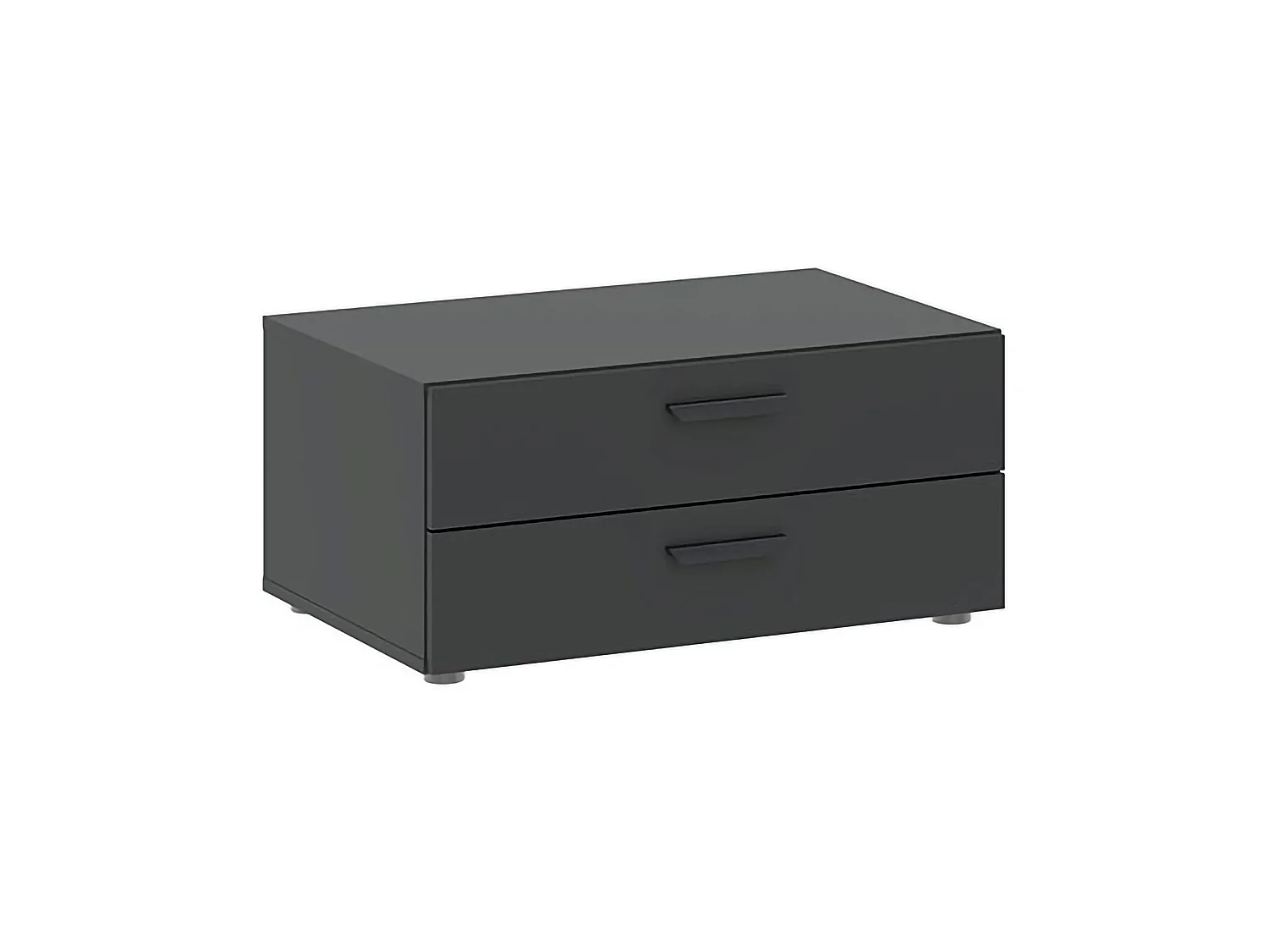 Guardaroba 2 Ante Buriasco, un Ripiano, 74x214h cm Nero Antracite, Armadio Camera da Letto, 2 Cassetti, Appendiabiti