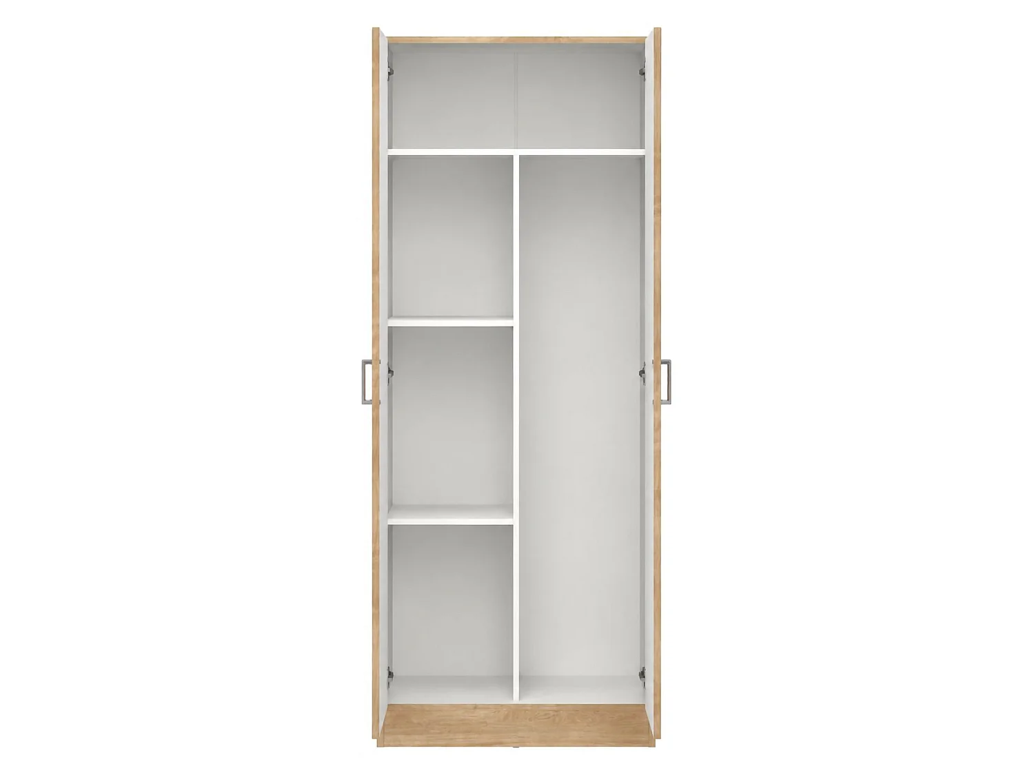 Armadio Multiuso 2 Ante Soresina, 3 Ripiani, 70x181h cm Marrone Rovere, 2 Ante, 5 Vani