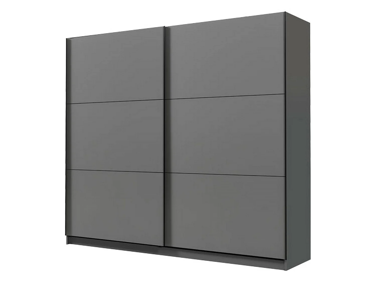 Guardaroba Grande Piateda, 8 Ripiani, 217x210h cm Nero Antracite, Armadio Camera da Letto, Appendiabiti, 2 Ante