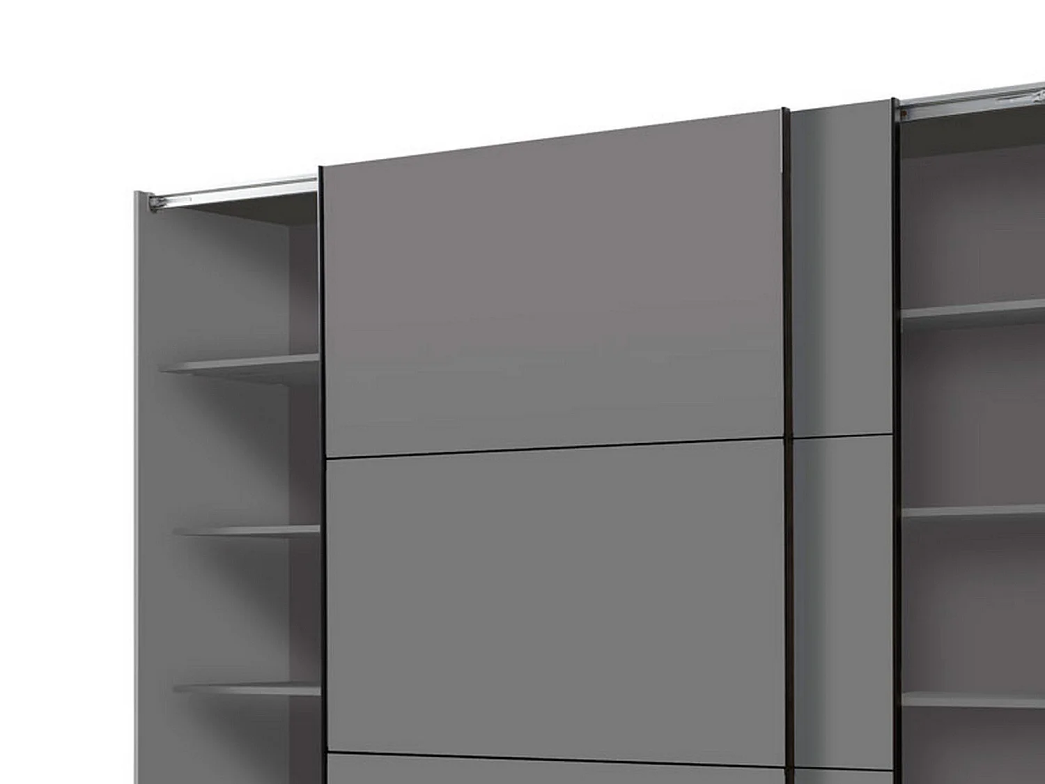 Guardaroba Grande Piateda, 8 Ripiani, 217x210h cm Nero Antracite, Armadio Camera da Letto, Appendiabiti, 2 Ante