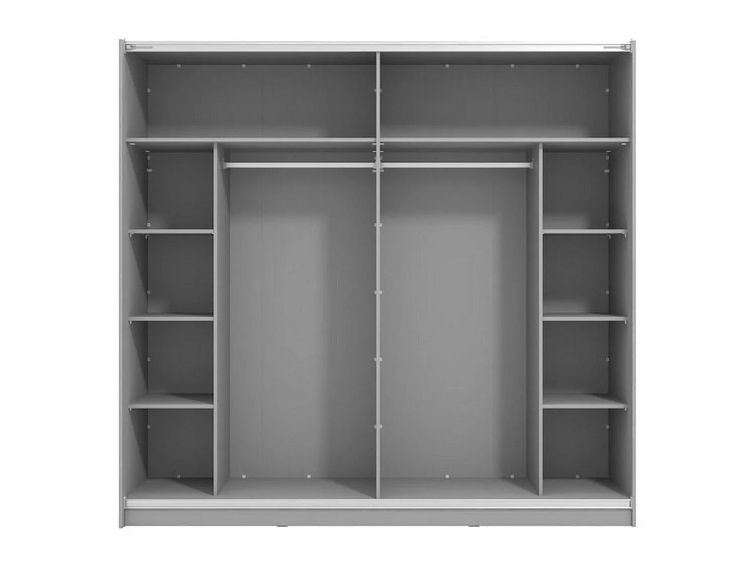 Guardaroba Grande Piateda, 8 Ripiani, 217x210h cm Nero Antracite, Armadio Camera da Letto, Appendiabiti, 2 Ante