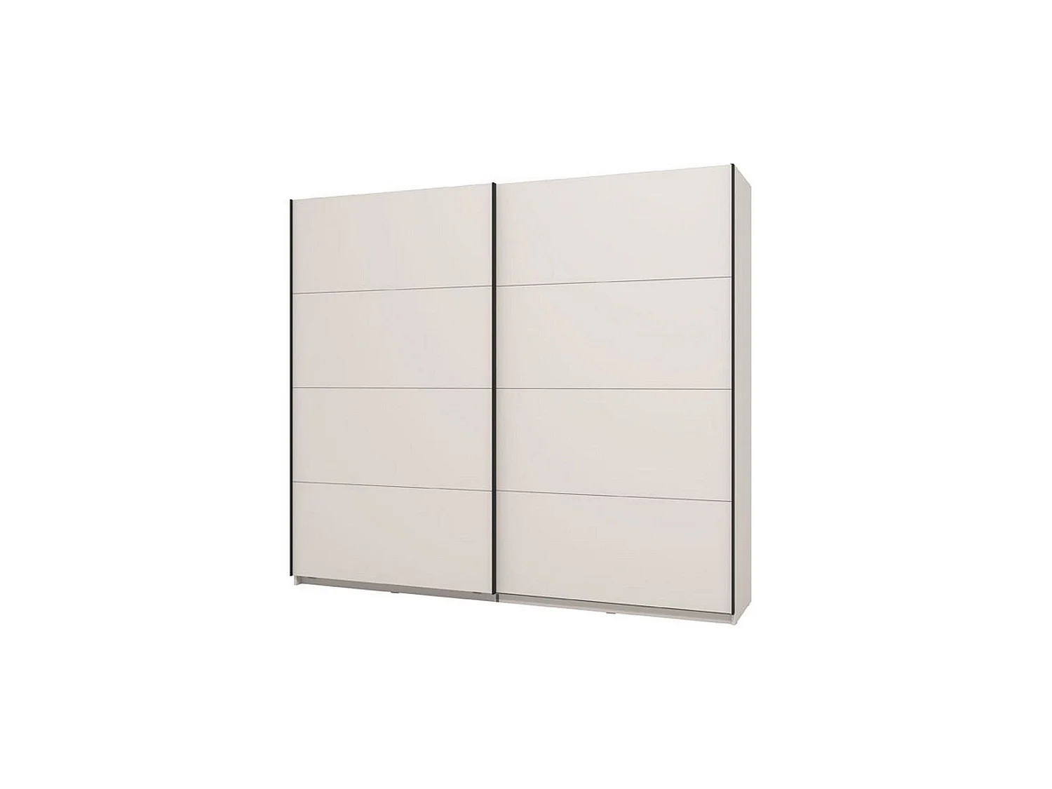 Großer Salemi Kleiderschrank, 2 Regale, 245x218h cm Cremeweiß, Schlafzimmerschrank, Kleiderstange, 2 Türen