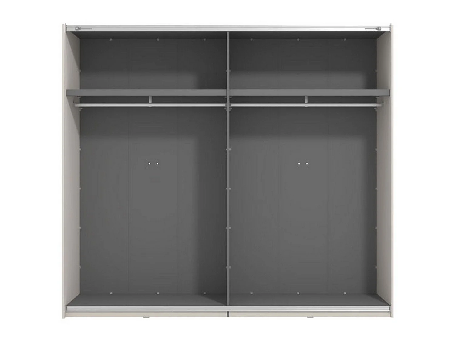Großer Salemi Kleiderschrank, 2 Regale, 245x218h cm Cremeweiß, Schlafzimmerschrank, Kleiderstange, 2 Türen