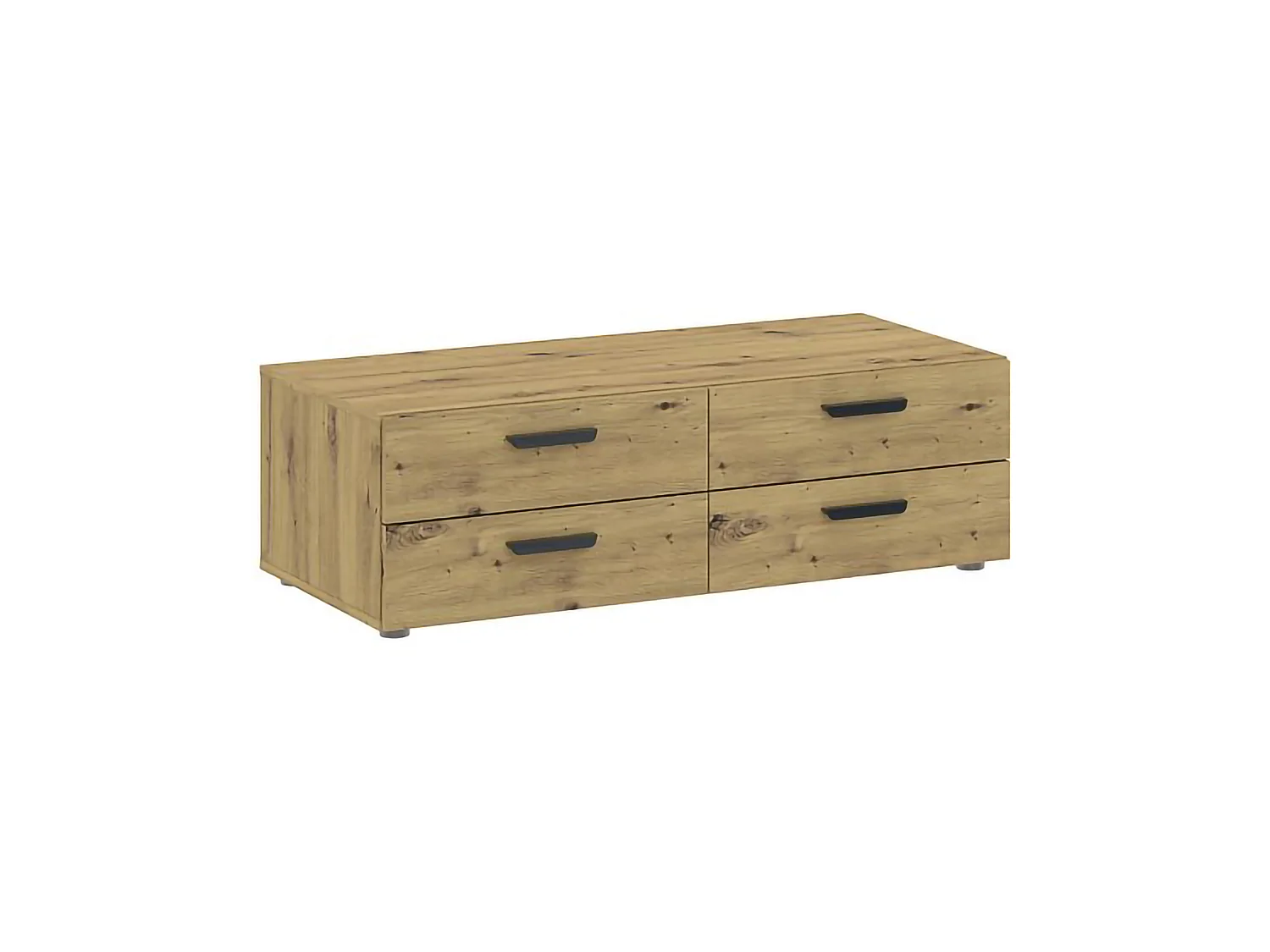 Armoire 3 Portes Randazzo, Penderie, 111x52 cm Chêne Brun Noeuds, Armoire Chambre, 4 Tiroirs, 4 Étagères