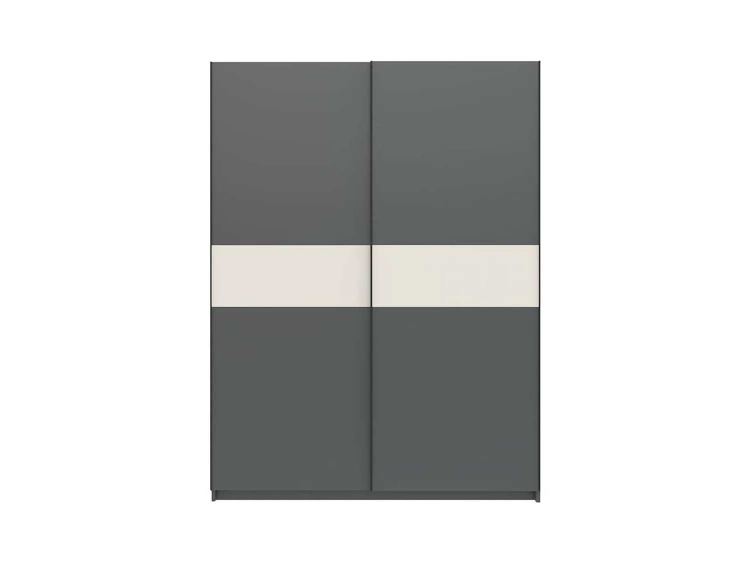Guardaroba 2 Ante Manita, 2 Ripiani, 150x204h cm Nero Antracite, Armadio Camera da Letto, Appendiabiti, 2 Ante