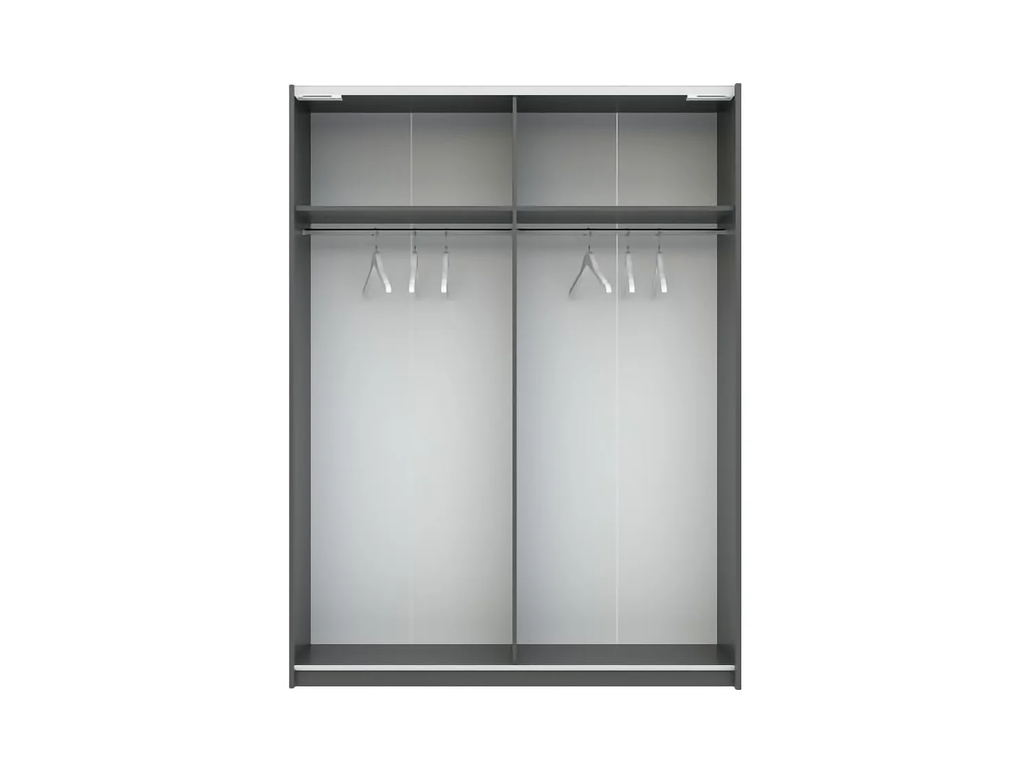 Guardaroba 2 Ante Manita, 2 Ripiani, 150x204h cm Nero Antracite, Armadio Camera da Letto, Appendiabiti, 2 Ante
