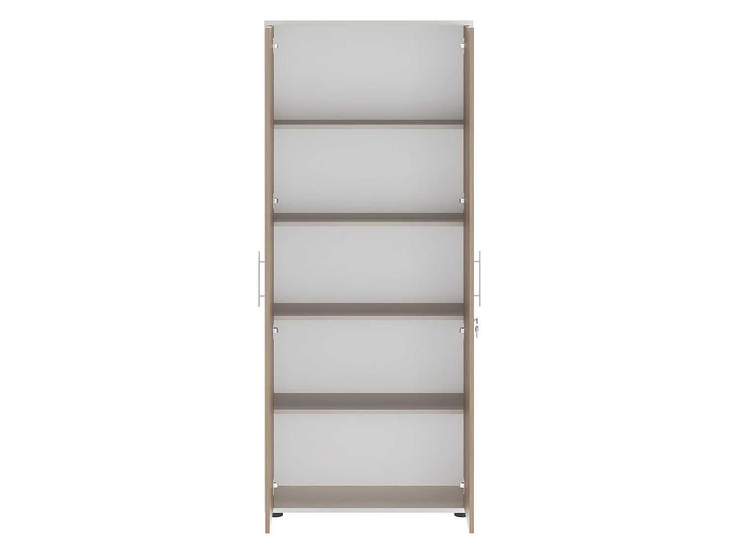 Armoire Polyvalente 2 Portes Saponara, 4 Étagères, 79x188h cm Beige, 2 Portes, 5 Compartiments