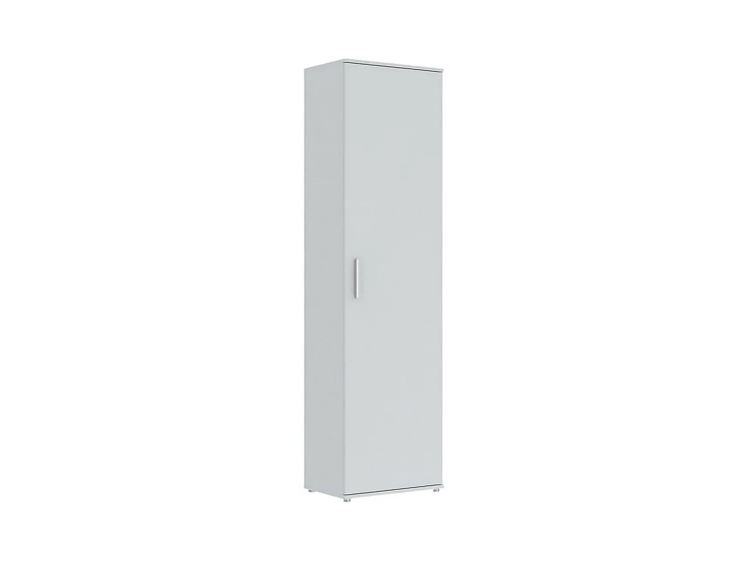 Vielseitiger Schrank 1 Tür Lerosota, 5 Regale, 50x185h cm Weiß, Eine Tür, 6 Fächer