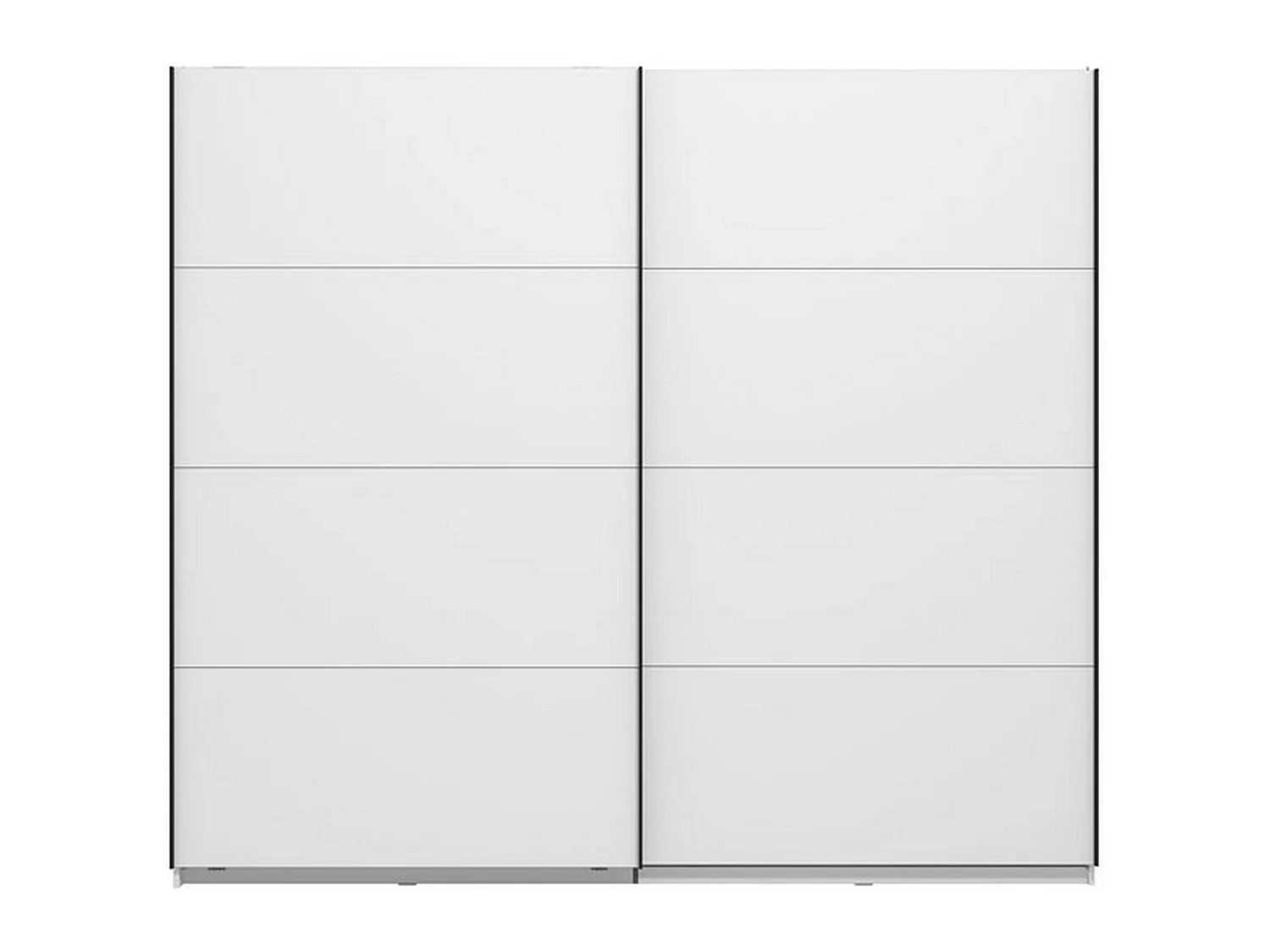Großer Kleiderschrank Salemi, Kleiderständer, 245x218 cm Mattweiß, Schlafzimmer-Wandschrank, 2 Einlegeböden, Schiebetüröffnung