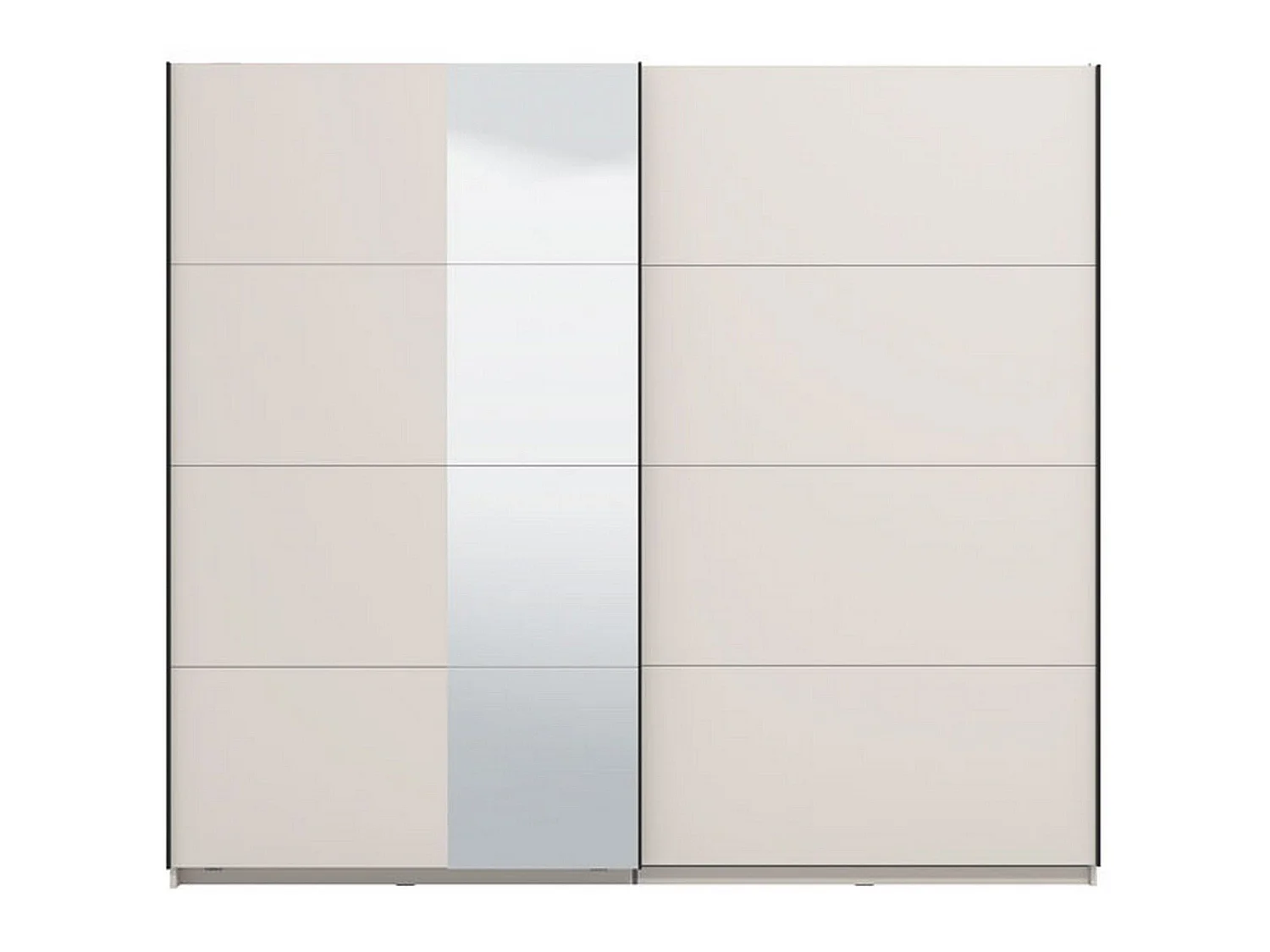 Große Garderobe Resiutta, Kleiderständer, 245x218h cm Cremeweiß, Schlafzimmer-Schrank, 2 Regale, Schiebetür