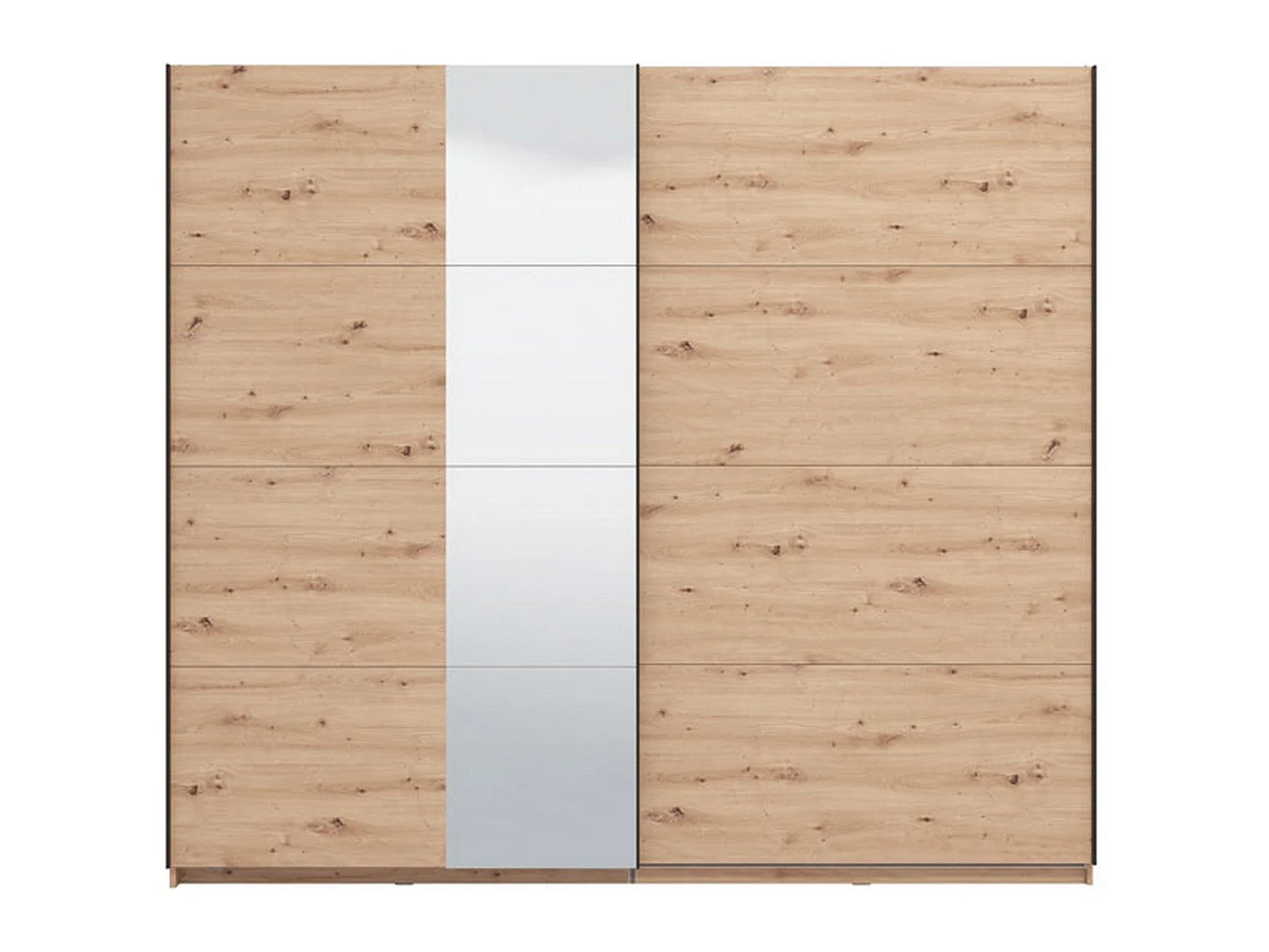 Großer Kleiderschrank Resiutta, 2 Böden, 245x218h cm Eiche Nuss, Schlafzimmer Schrank, Kleiderstange, 2 Türen