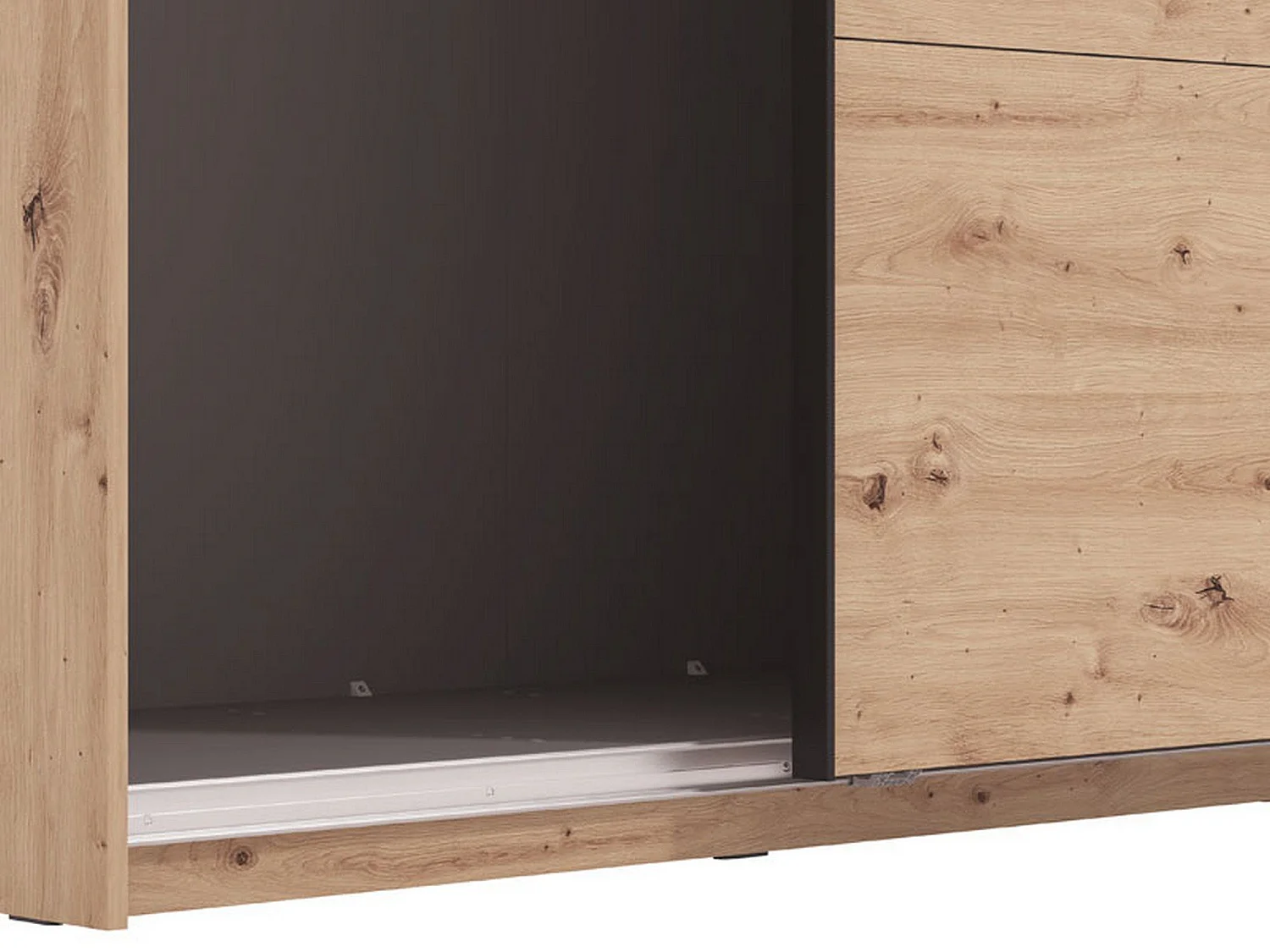Großer Kleiderschrank Resiutta, 2 Böden, 245x218h cm Eiche Nuss, Schlafzimmer Schrank, Kleiderstange, 2 Türen