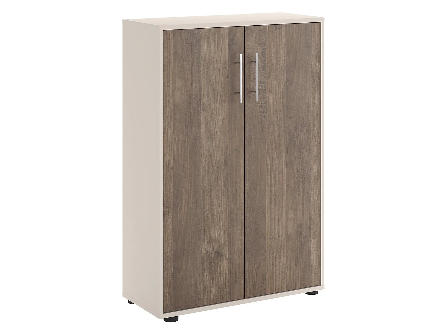 Armoire polyvalente 2 portes Parabita, 2 étagères, 79x118h cm beige, 2 portes, 3 compartiments