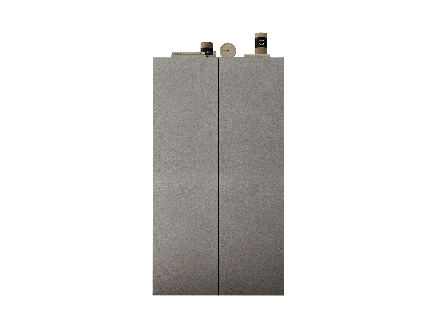 Armadio Multiuso 2 Ante Floro, 5 Ripiani Made in Italy, 63x114h cm Grigio Cemento, Apertura Manuale, 2 Ante