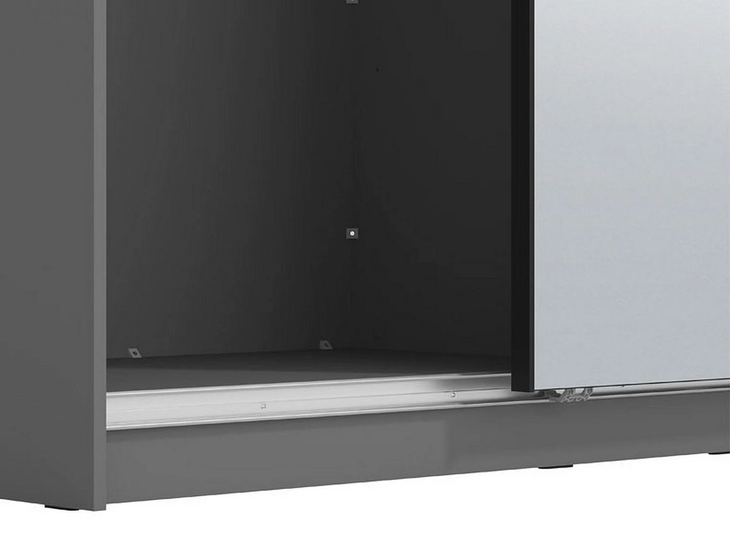 Guardaroba Grande Verzino, 5 Ripiani, 179x210h cm Nero Antracite, Armadio Camera da Letto, Appendiabiti, 2 Ante