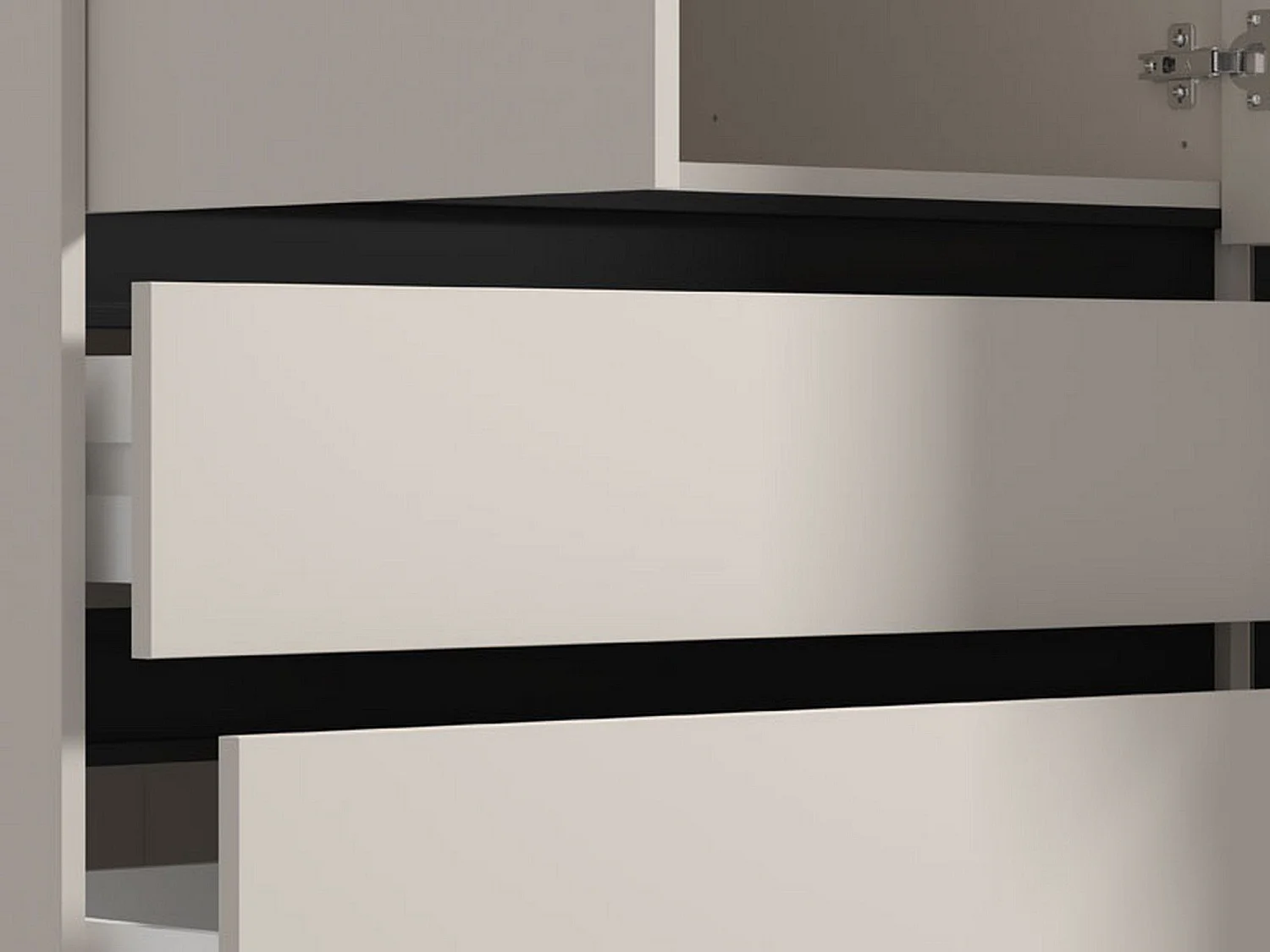 Großer Kleiderschrank Rifreddoo, 4 Regalböden, 183x211H cm, Cremeweiß, Schlafzimmerschrank, 3 Schubladen, Kleiderstange