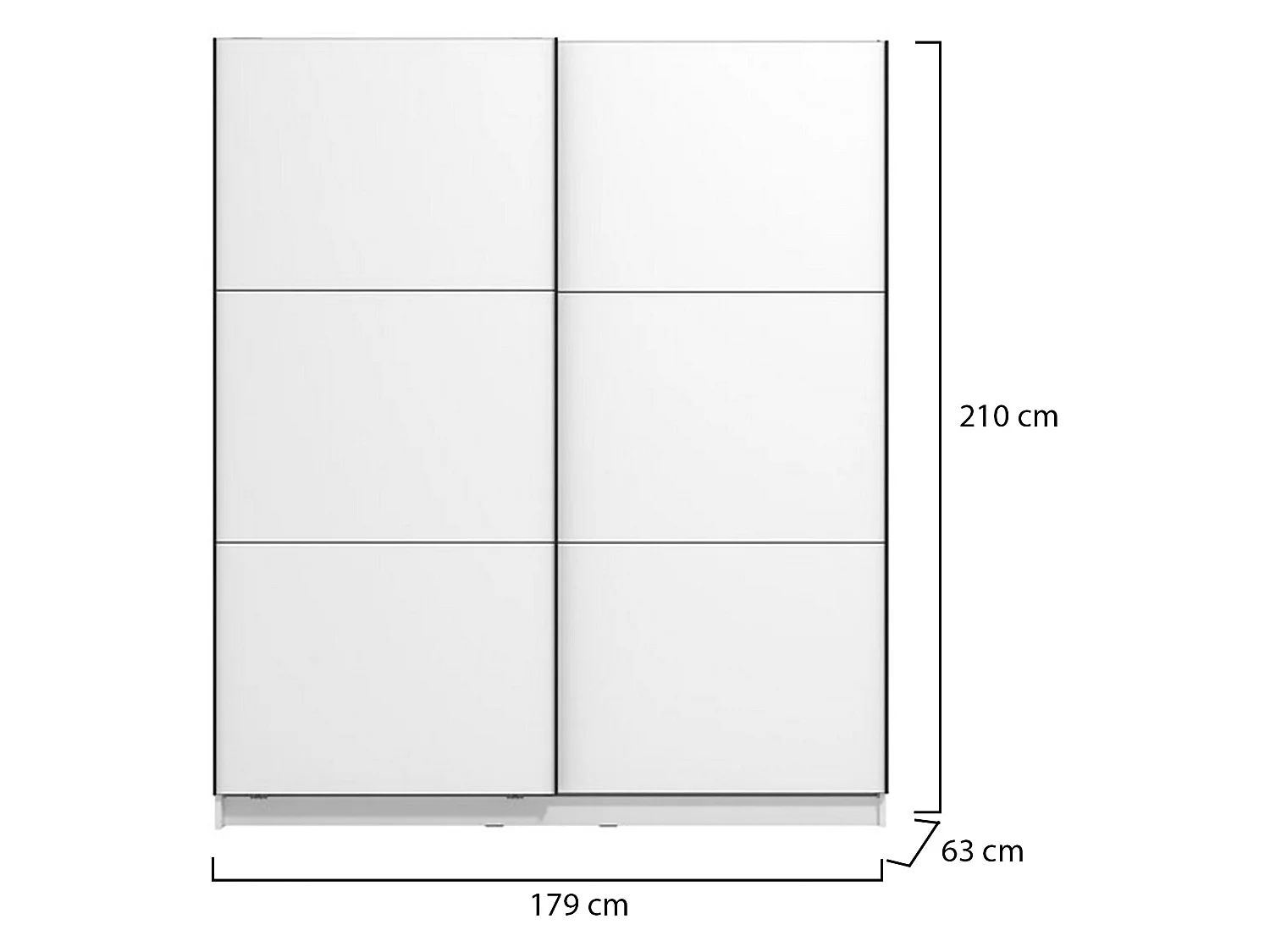 Guardaroba Grande Cerchio, Appendiabiti, 179x210h cm Bianco Opaco, Armadio Camera da Letto, 5 Ripiani, Apertura Scorrevole