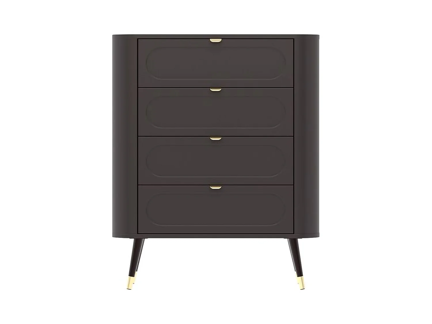 Cassettiera Lapanoto, 4 Cassetti, 78x40x98h cm Nero Antracite, Apertura Scorrevole, Chiusura Scorrevole
