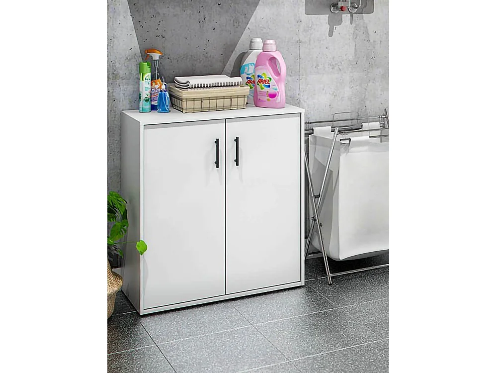 Armoire polyvalente 2 portes Senorbi, une étagère, 40x88h cm Blanc