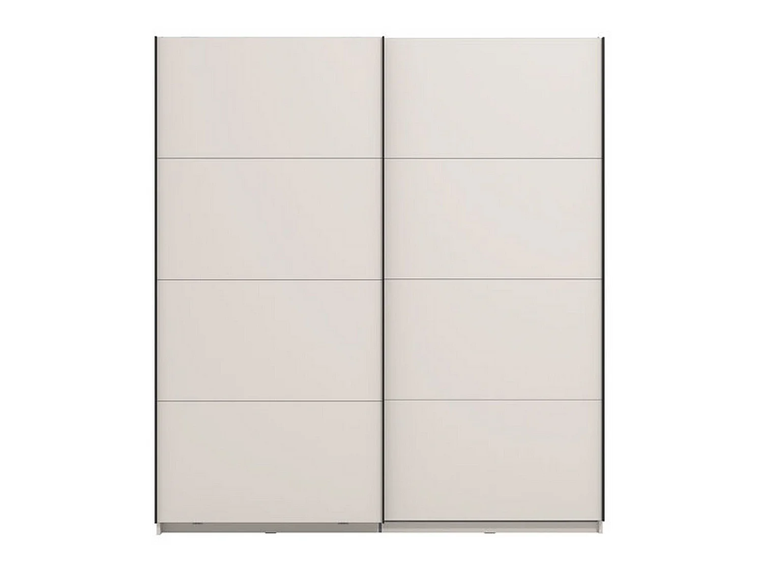 Großer Kleiderschrank Cariano, 2 Böden, 195x218h cm Weiß Matt, Schlafzimmer, Kleiderstange, 2 Türen