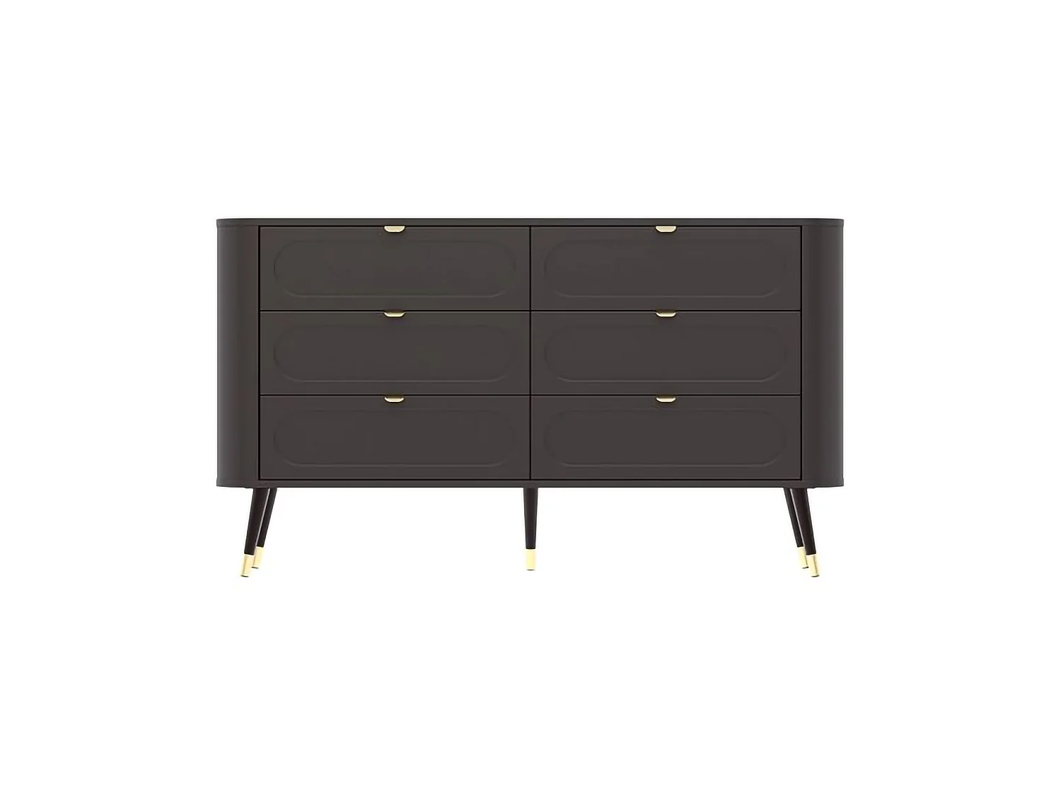 Cassettiera Lapaseso, 6 Cassetti, 138x40x80h cm Nero Antracite, Apertura Scorrevole, Chiusura Scorrevole