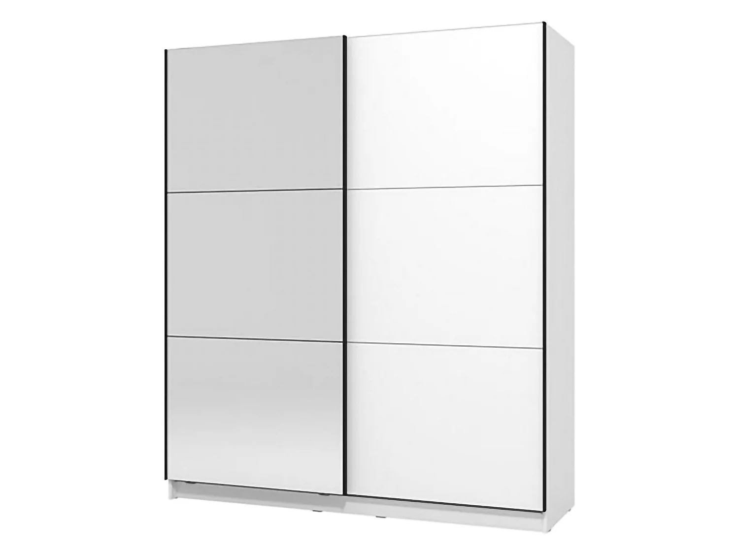Guardaroba Grande Verzino, Appendiabiti, 179x210h cm Bianco, Armadio Camera da Letto, 5 Ripiani, 2 Ante
