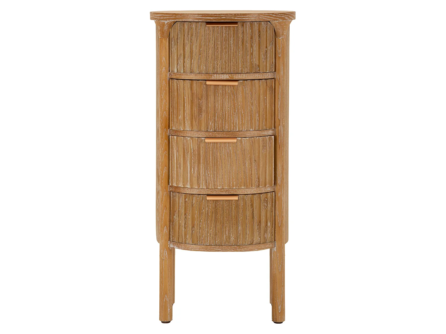 Commode Falisa, 4 tiroirs, 38x34x82h cm marron cerisier, effet vieilli, ouverture coulissante