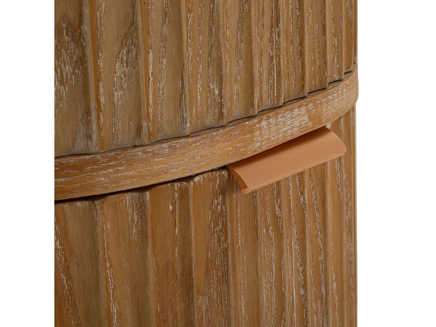 Commode Falisa, 4 tiroirs, 38x34x82h cm marron cerisier, effet vieilli, ouverture coulissante